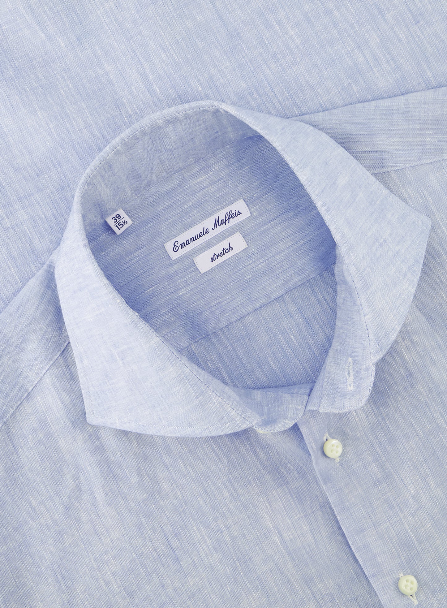 Stretch shirt van linnen | L.Blauw