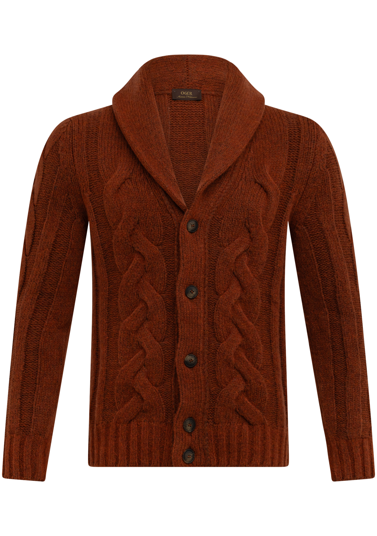 Cardigan van virgin wol | FULL_WIDTH | Roest