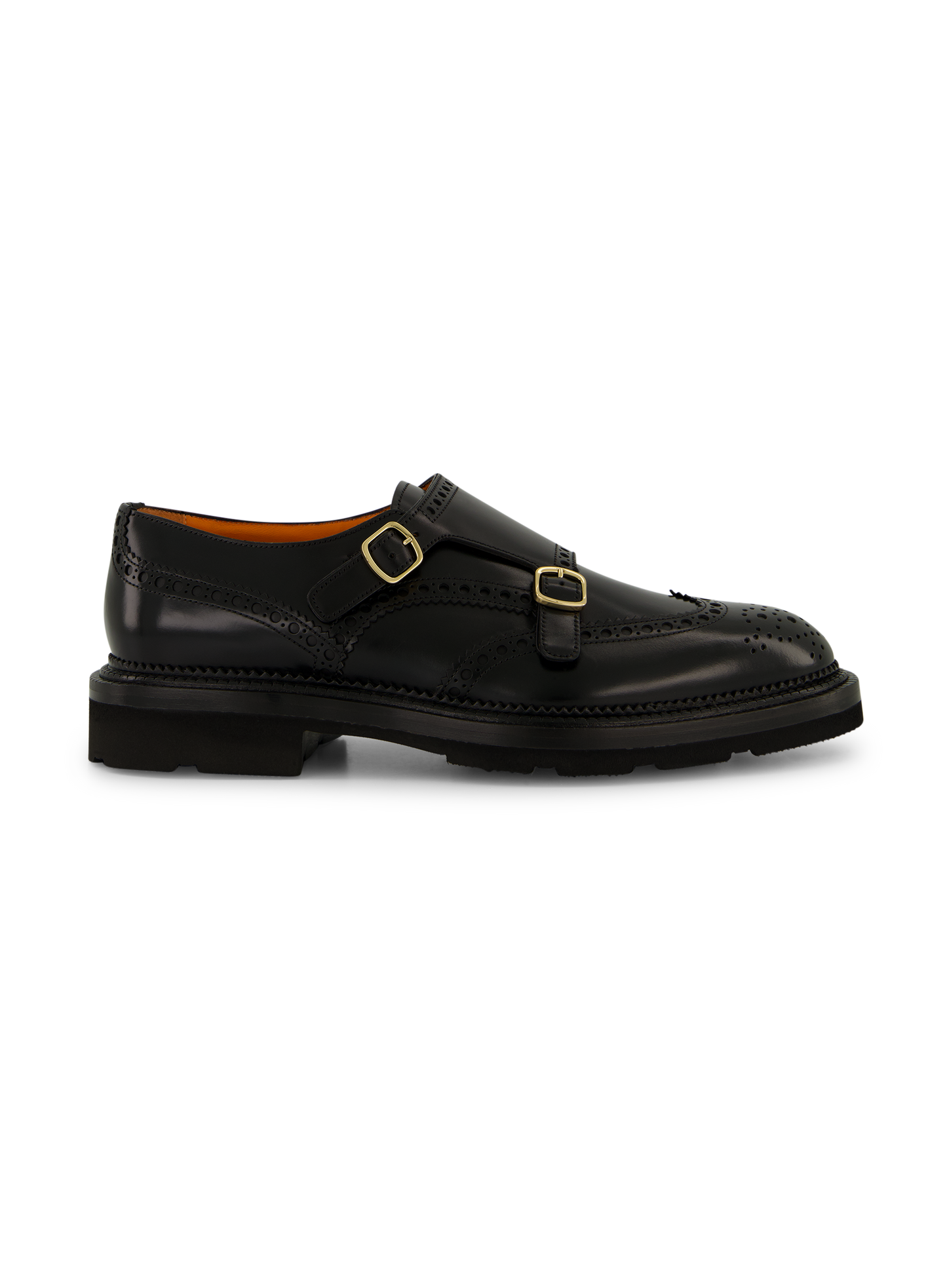 Dubbele gesp brogue-schoen | Zwart