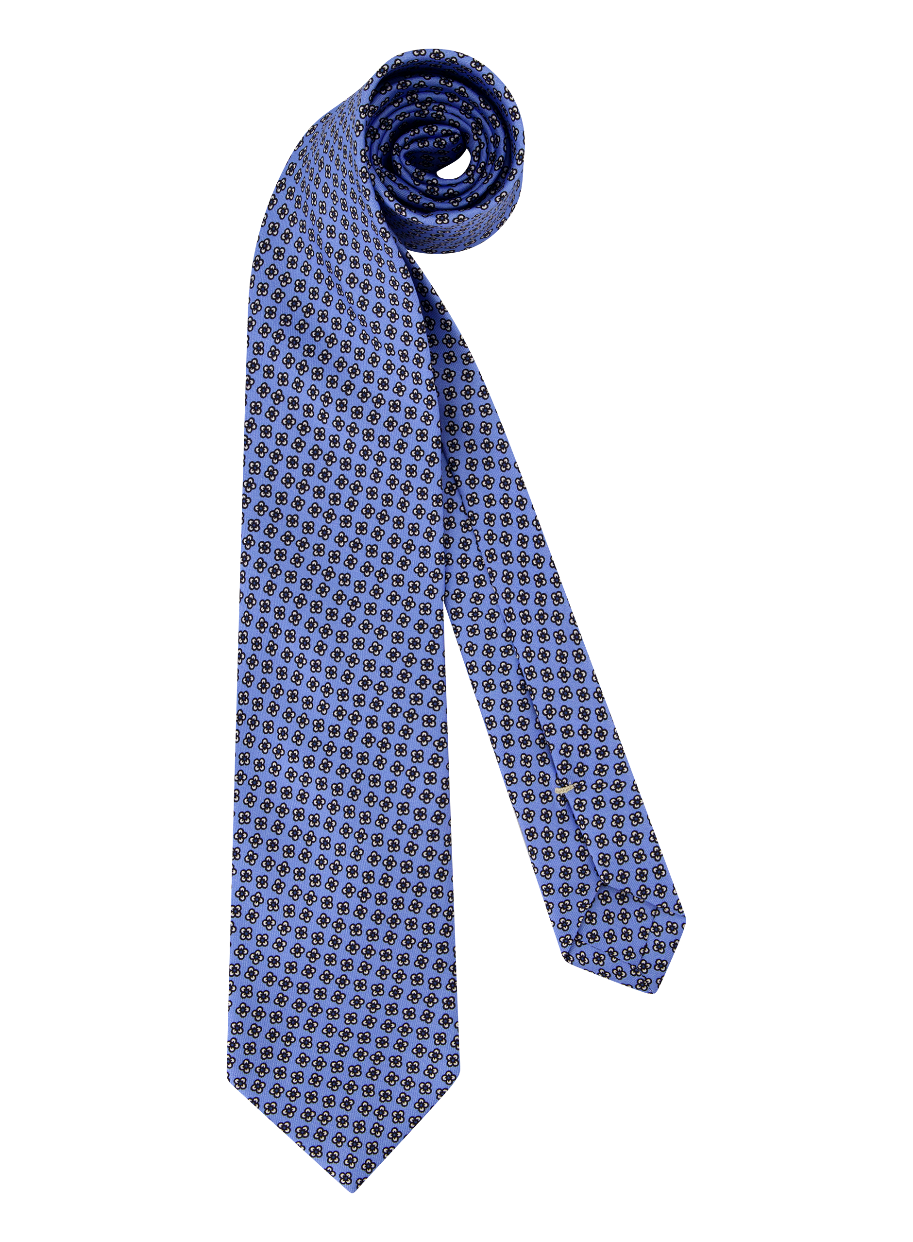 Stropdas met bloemenprint van zijde | L.Blauw