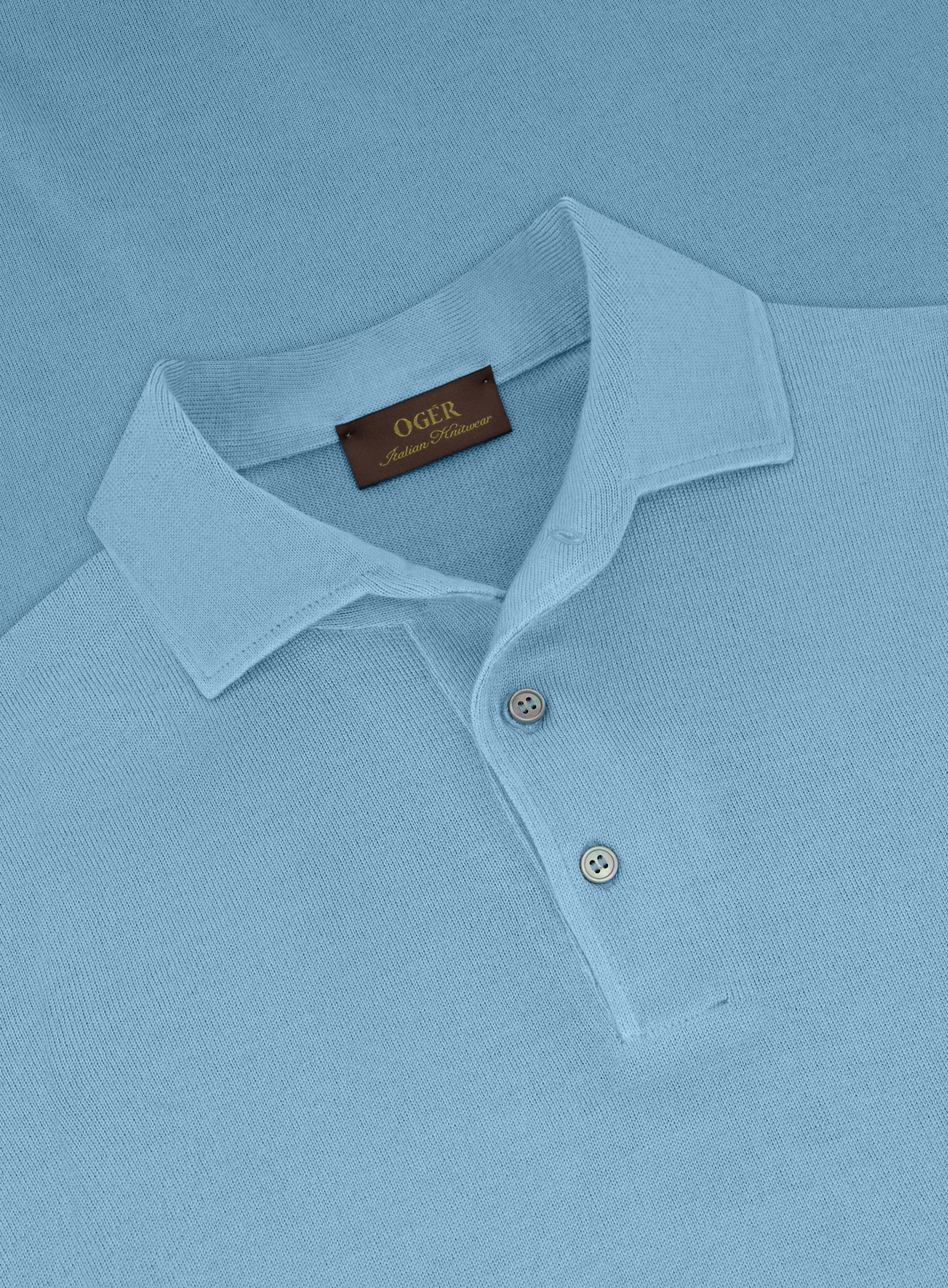 Longsleeve polo van wol | FULL_WIDTH | L.Blauw