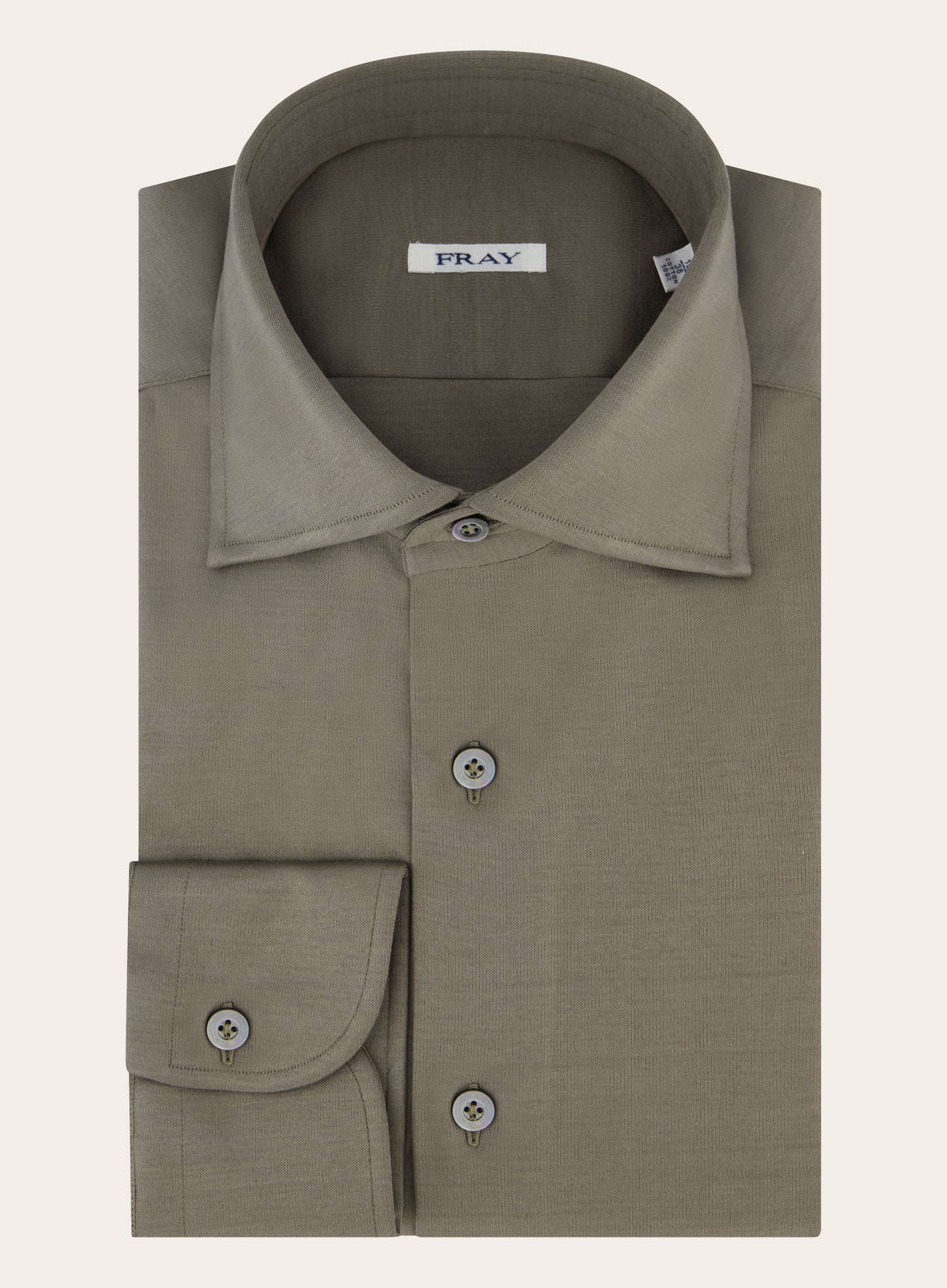 Regular-fit Gabriel shirt van katoen jersey | TAUPE