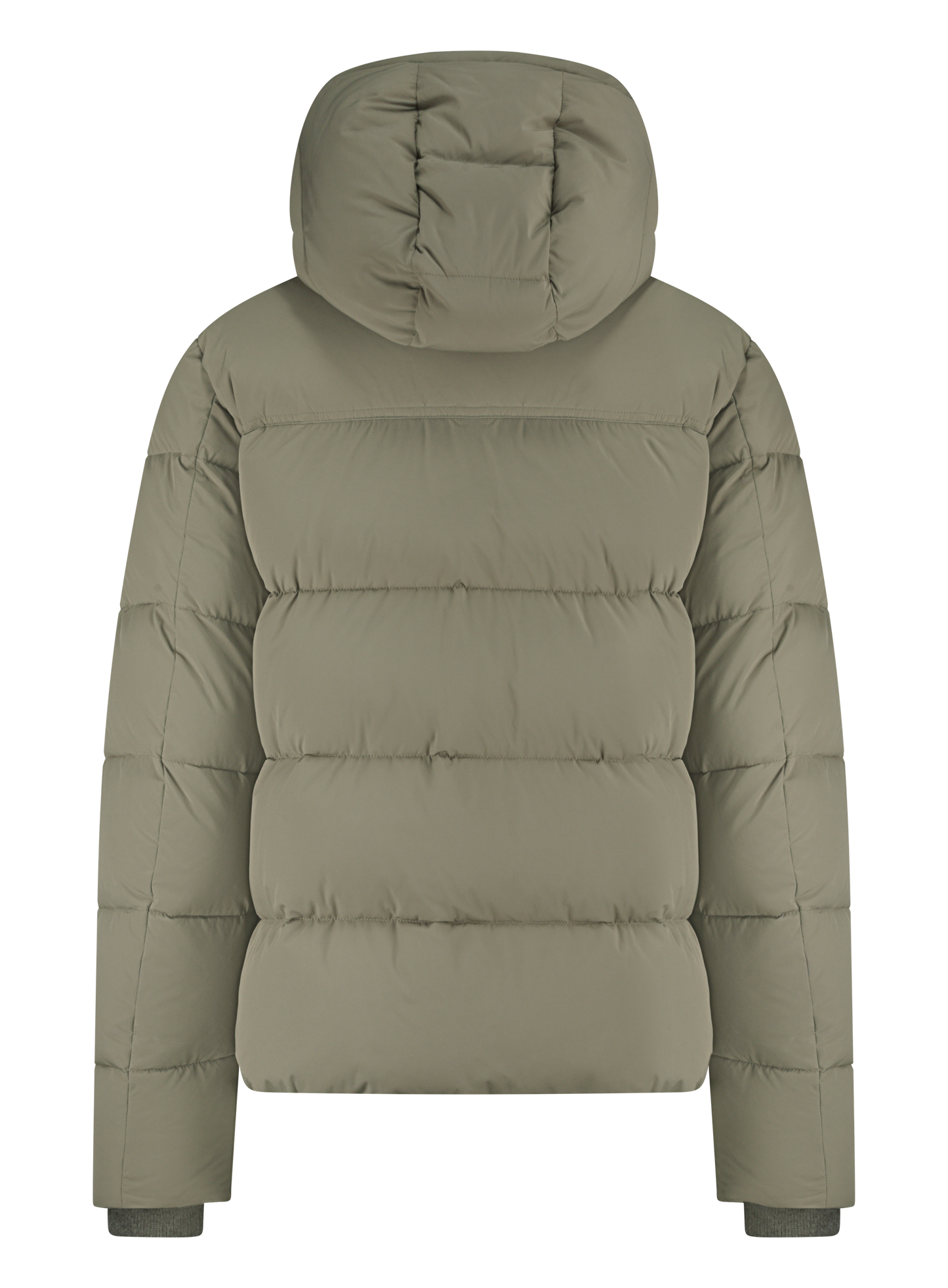 Gewatteerde donsjas met capuchon | TAUPE