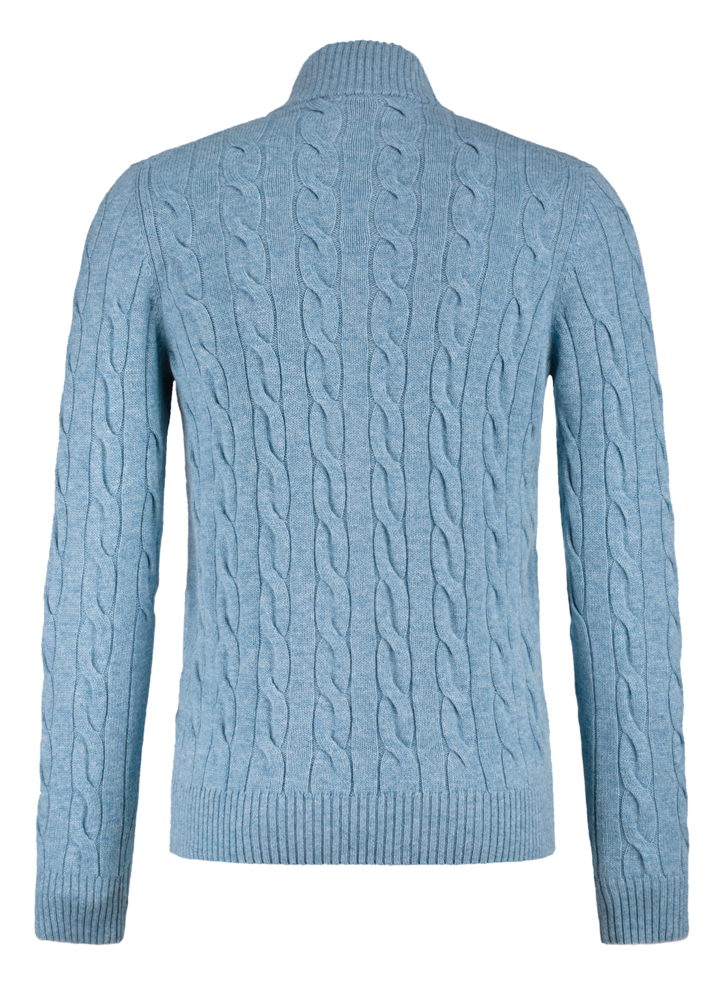 Kabelgebreid ritsvest van wol en cashmere | L.Blauw