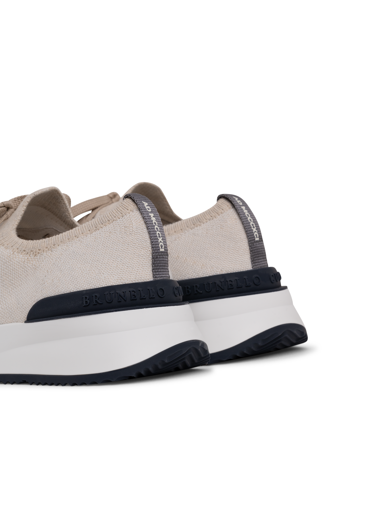 Knitted low top sneakers | FULL_WIDHT | Beige Melee