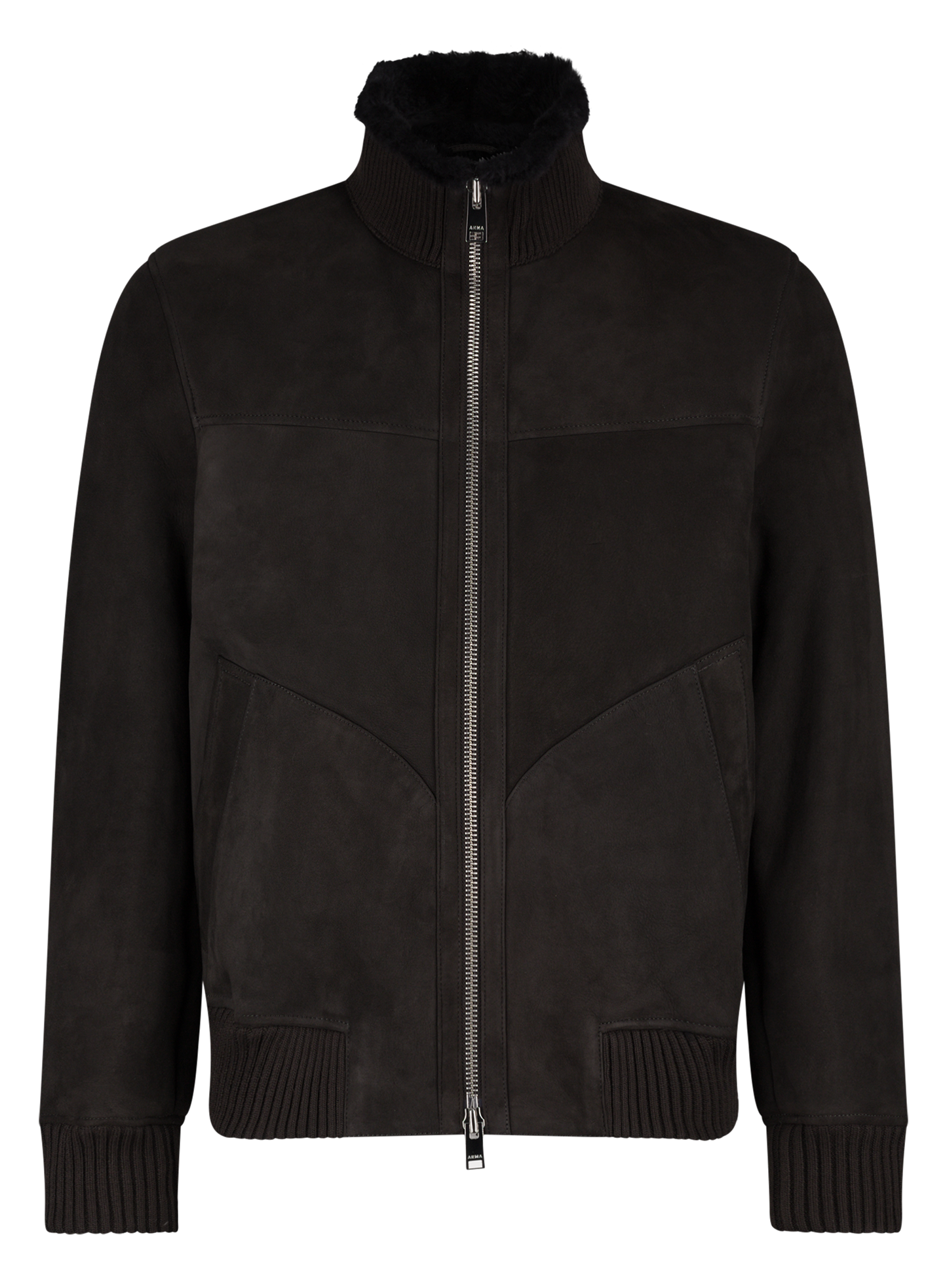 AREK shearling jack van suède | Zwart