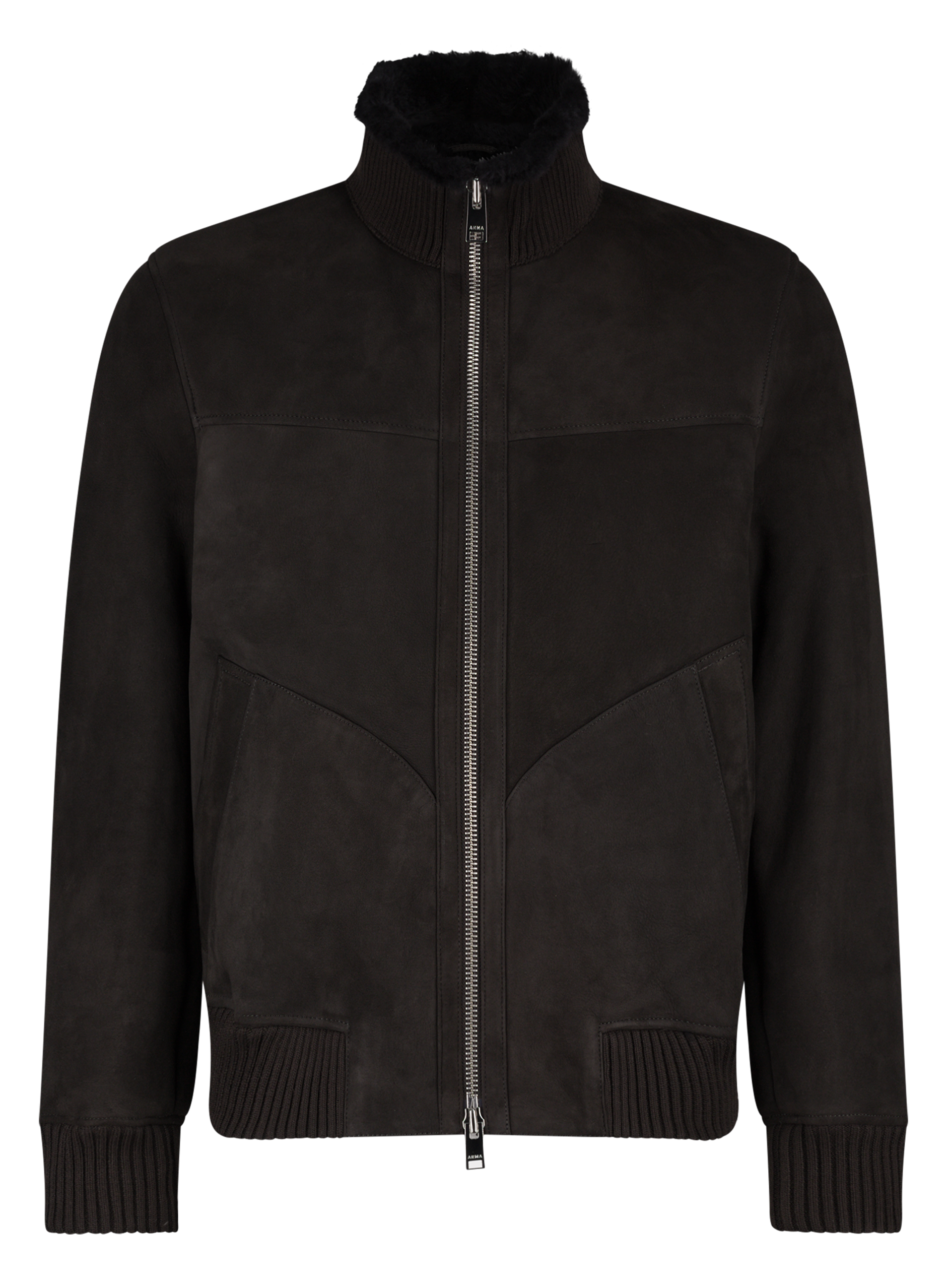 AREK shearling jack van suède | Zwart
