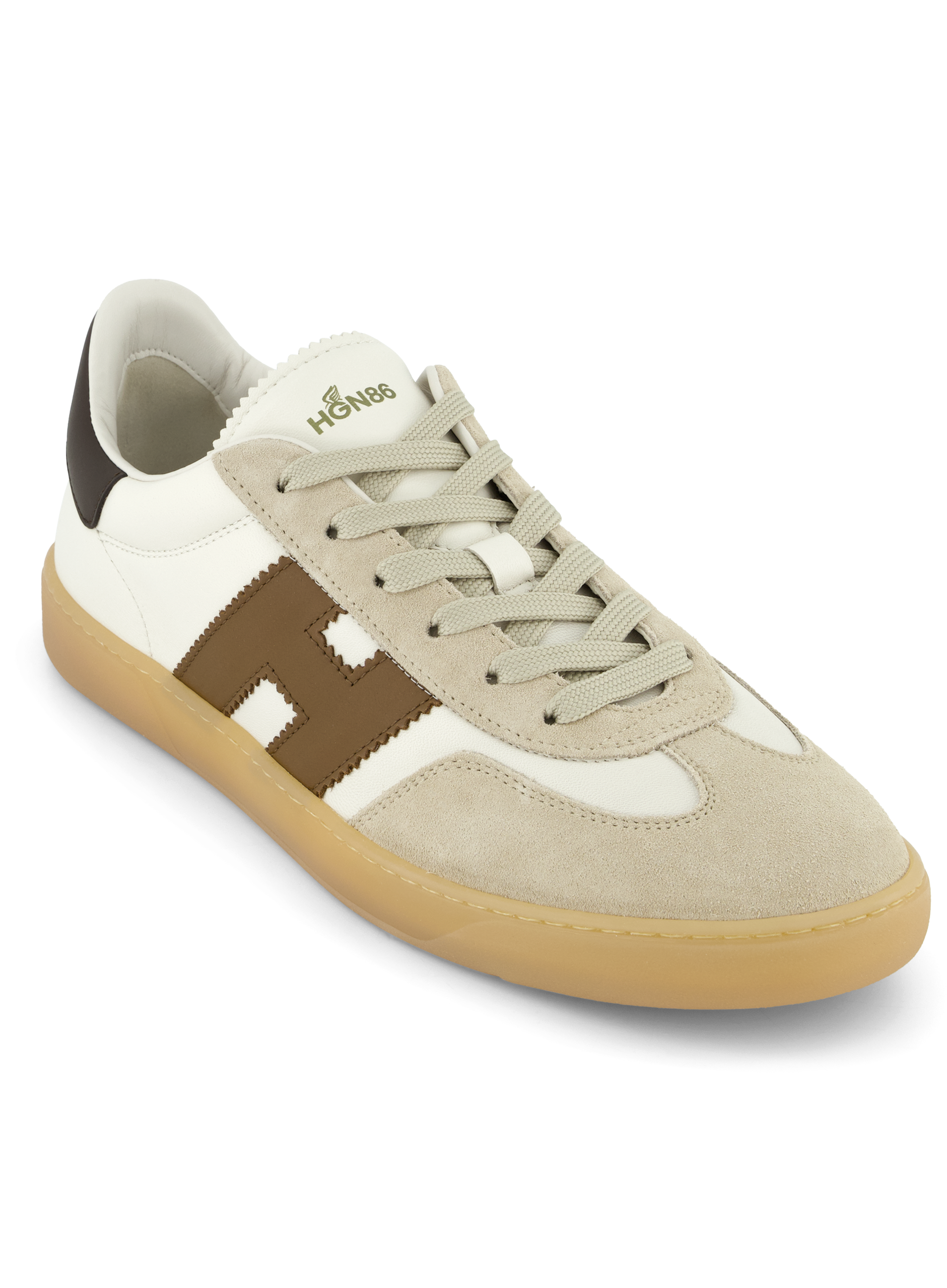 Sneakers van leer | Bruin