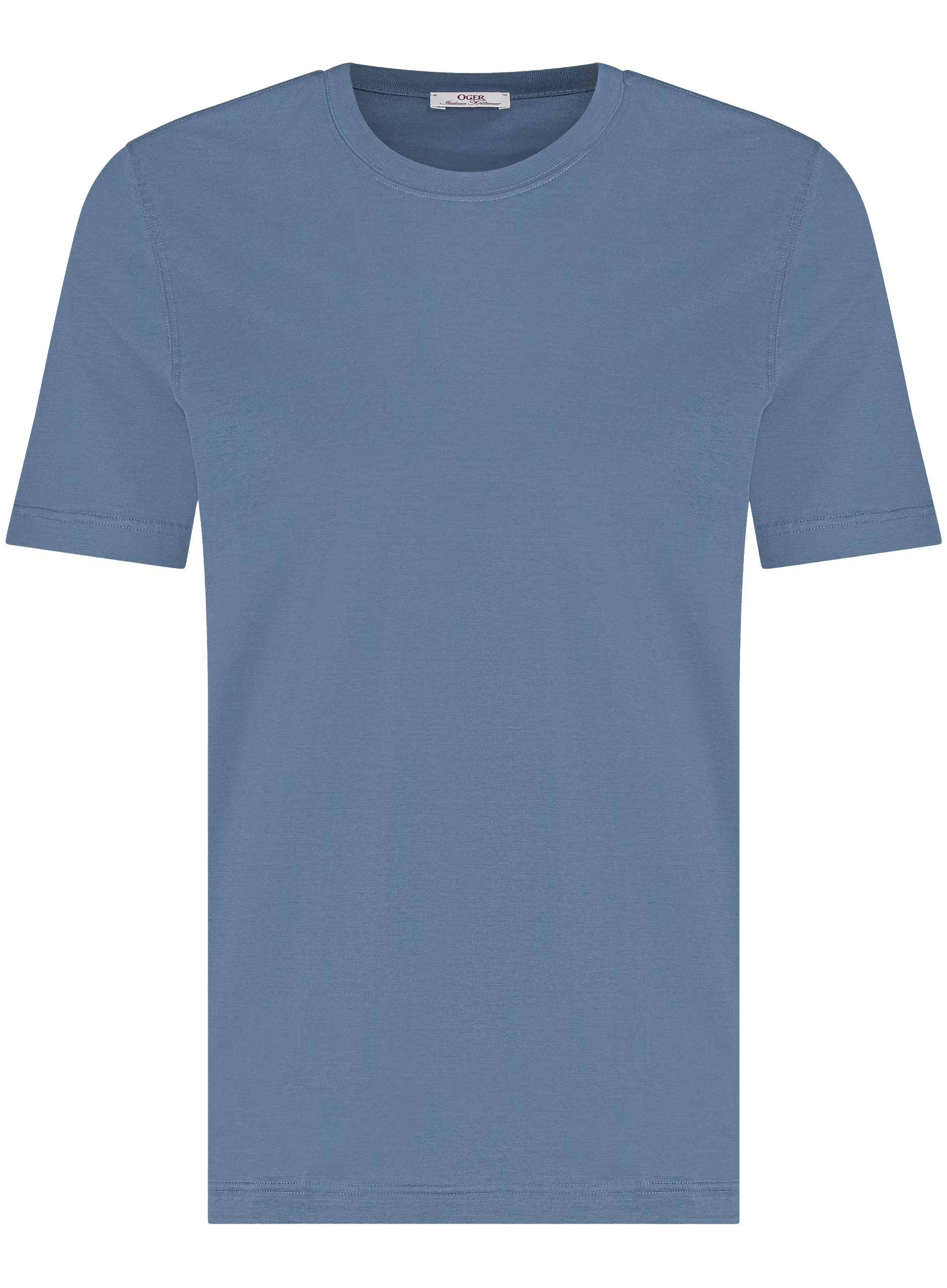 T-shirt van katoen | MID.BLAUW