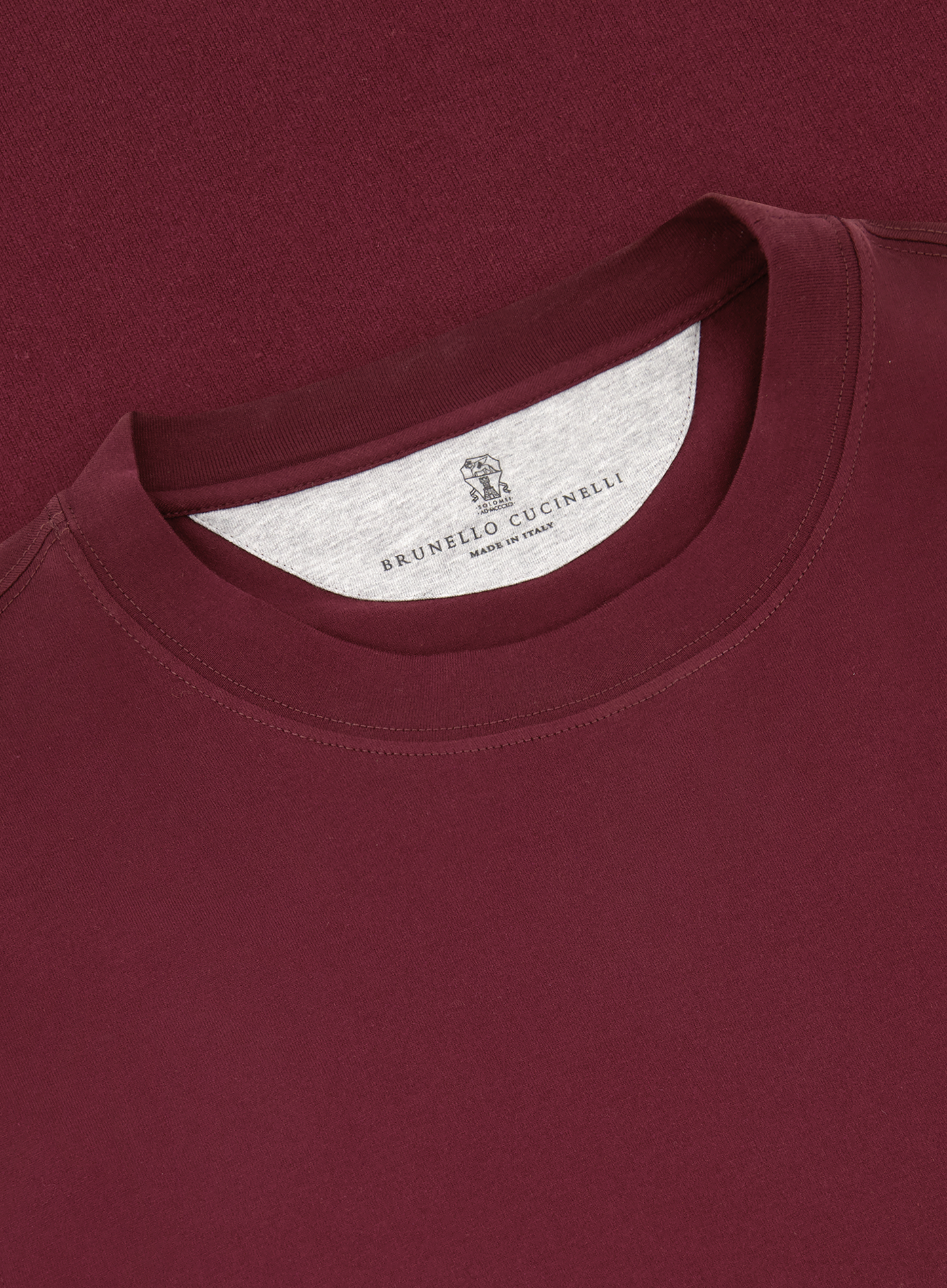 T-shirt van katoen | FULL_WIDTH | DARK BORDEAUX