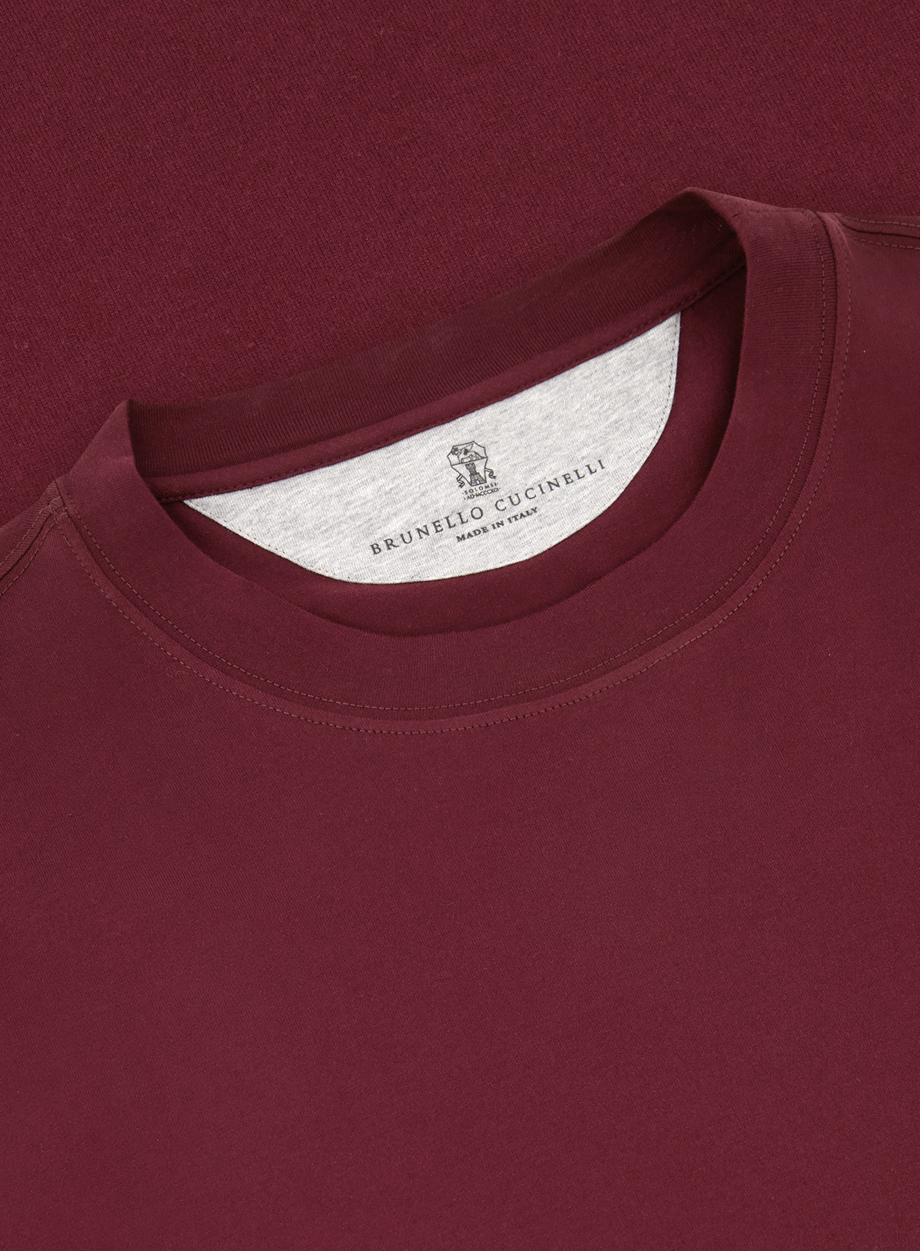 T-shirt van katoen | FULL_WIDTH | DARK BORDEAUX