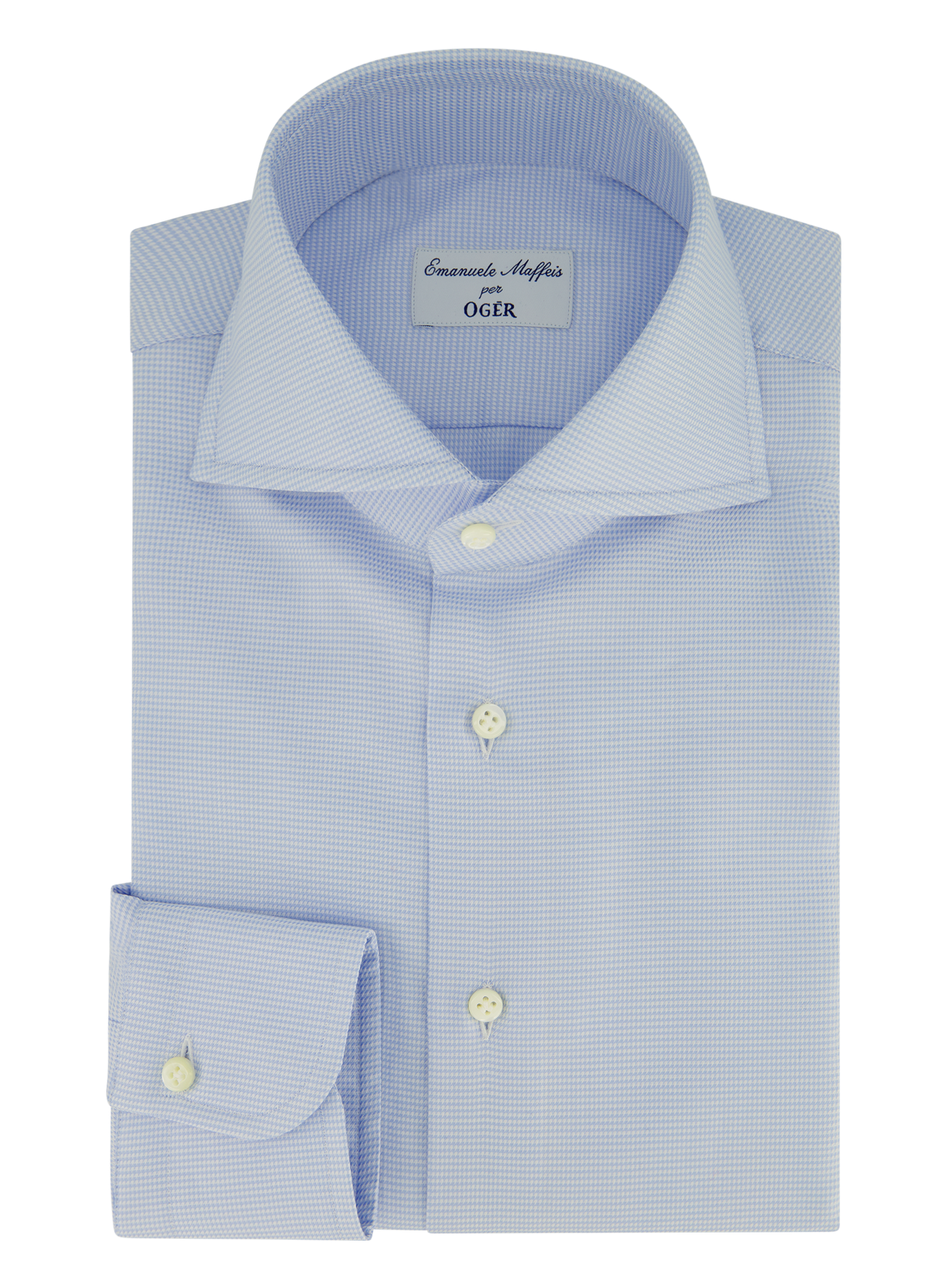 Pied-de-poule shirt van katoen | L.Blauw