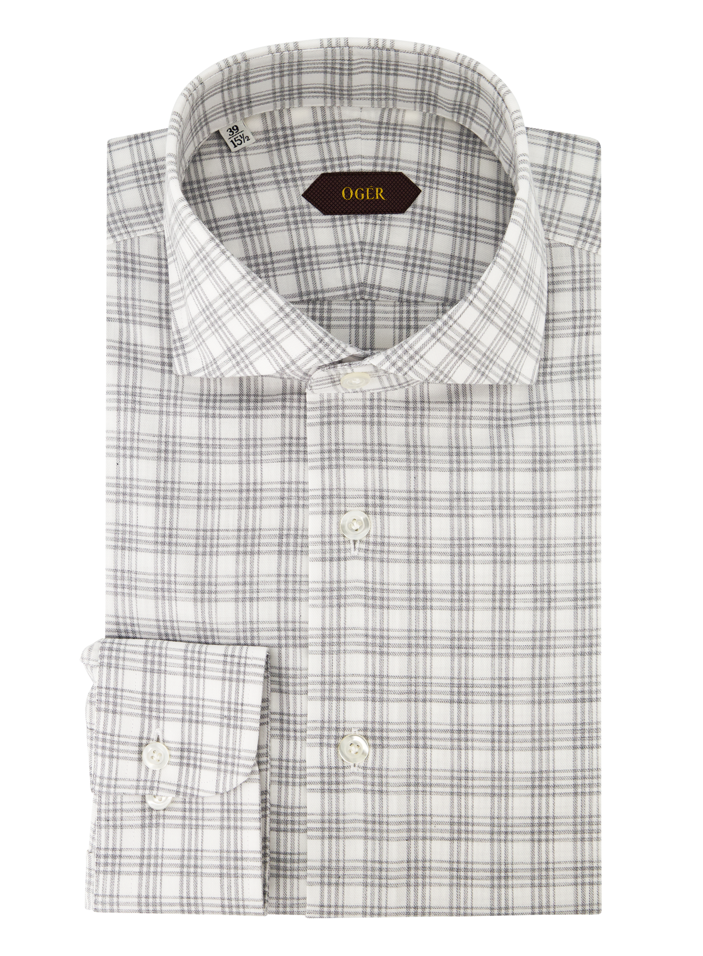 Glencheck shirt van katoen | Grijs