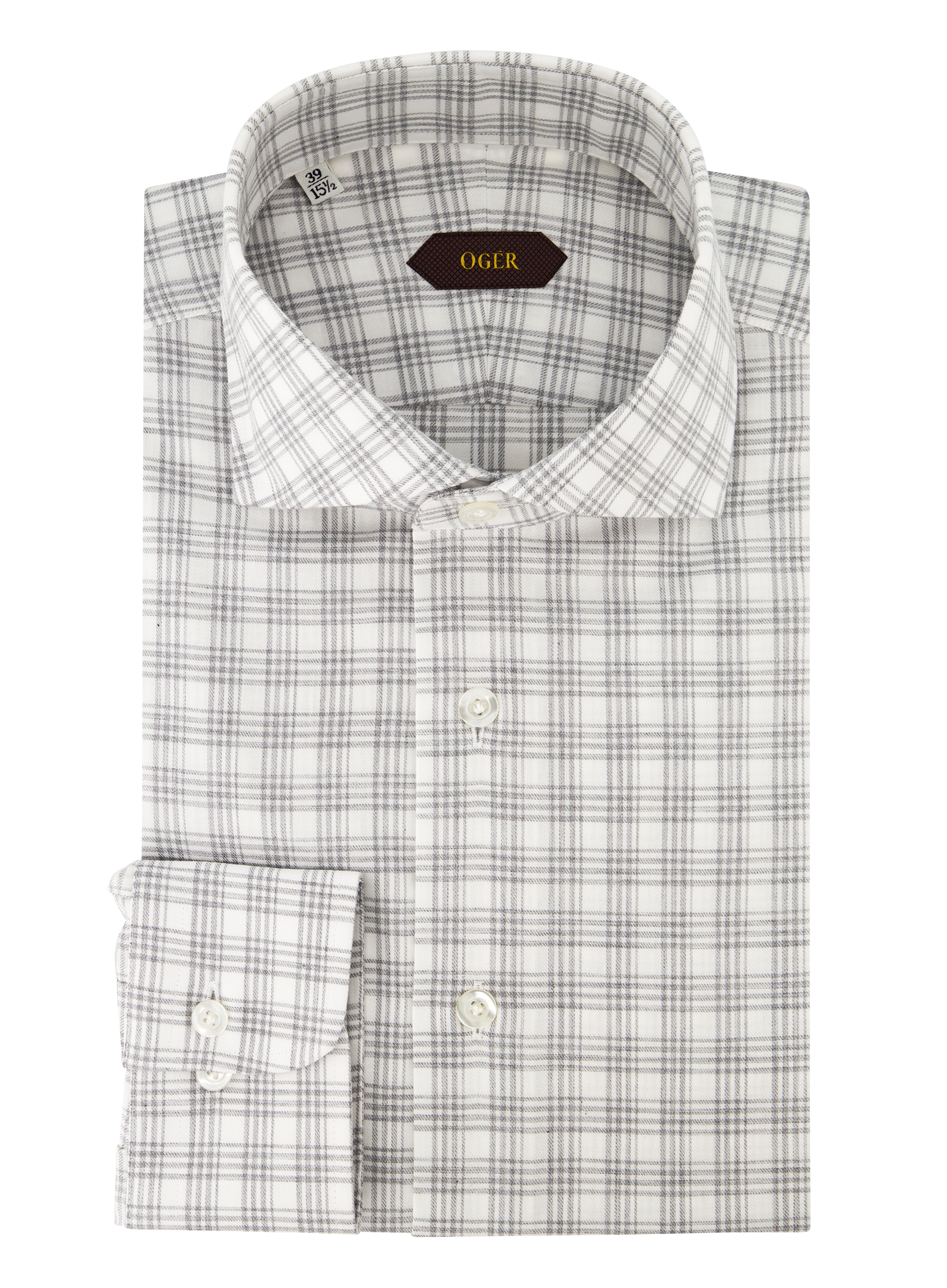 Glencheck shirt van katoen | Grijs