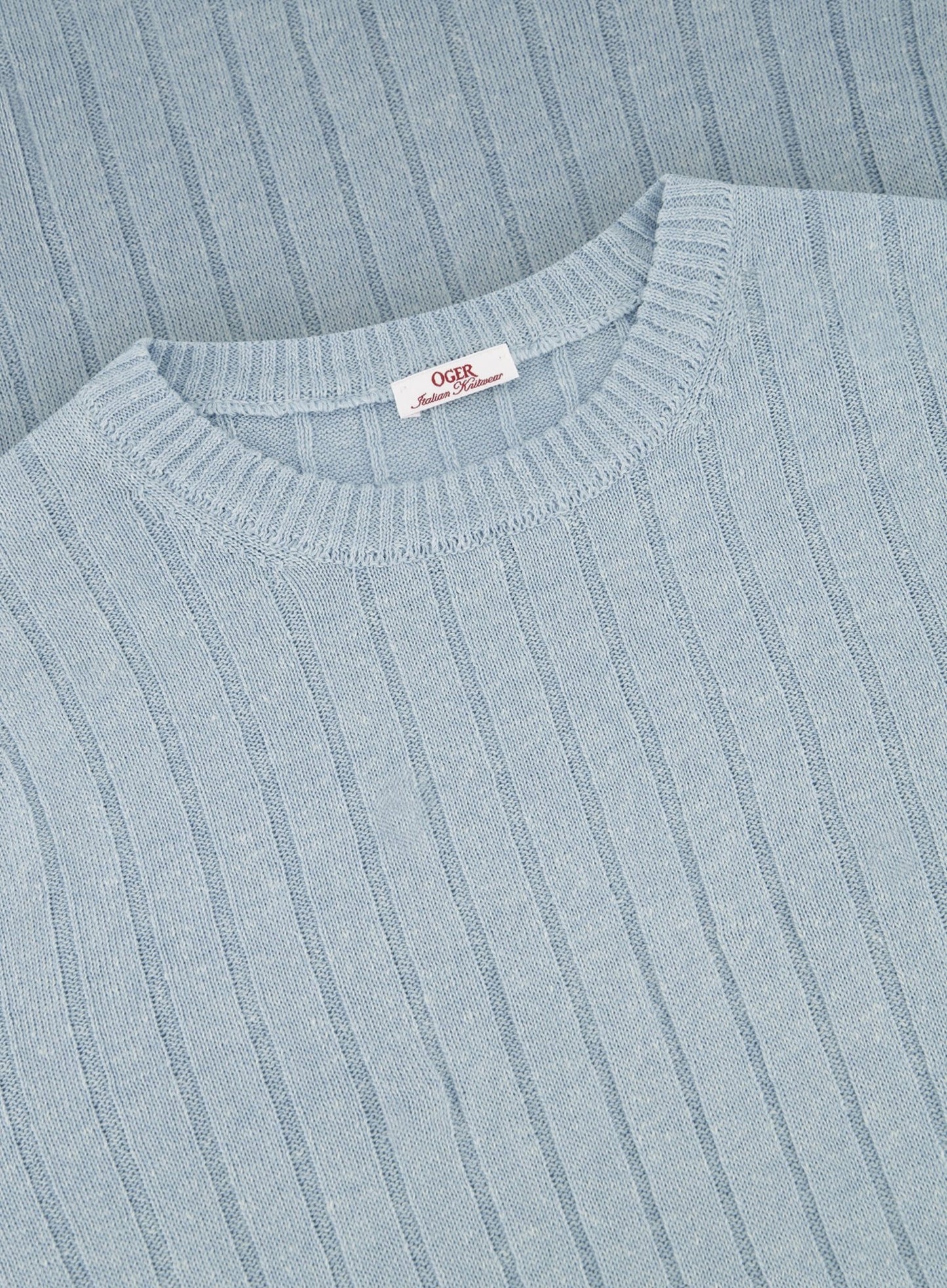 Ribbed t-shirt made of linen and cotton
