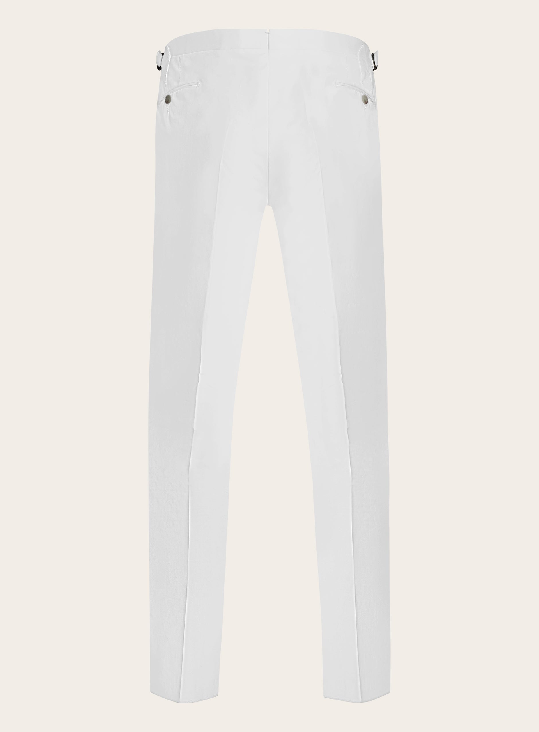 Bandplooi pantalon van katoen | Wit