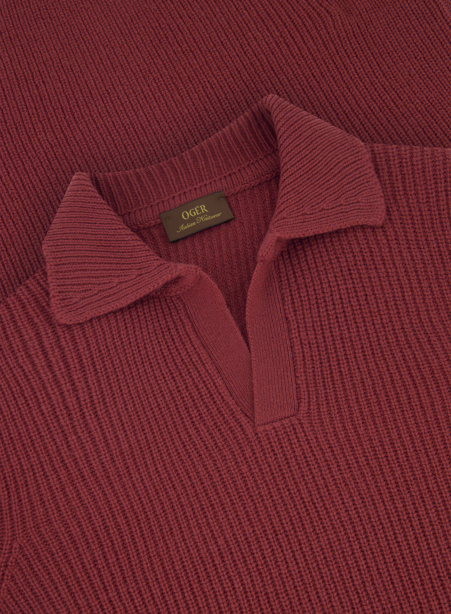 Buttonless polo van wol | FULL_WIDTH | Roest