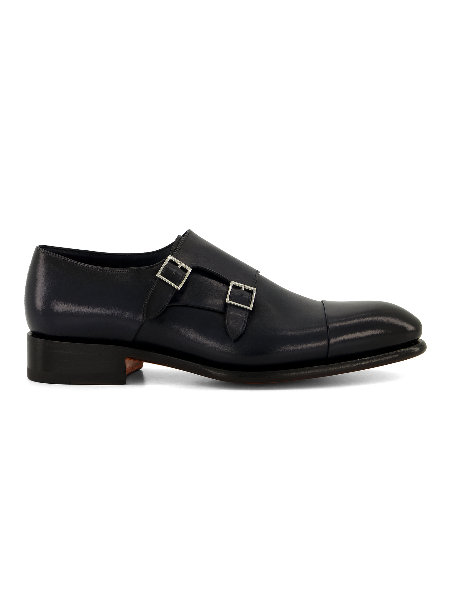Dubbele gespschoenen van leer | BLUE NAVY