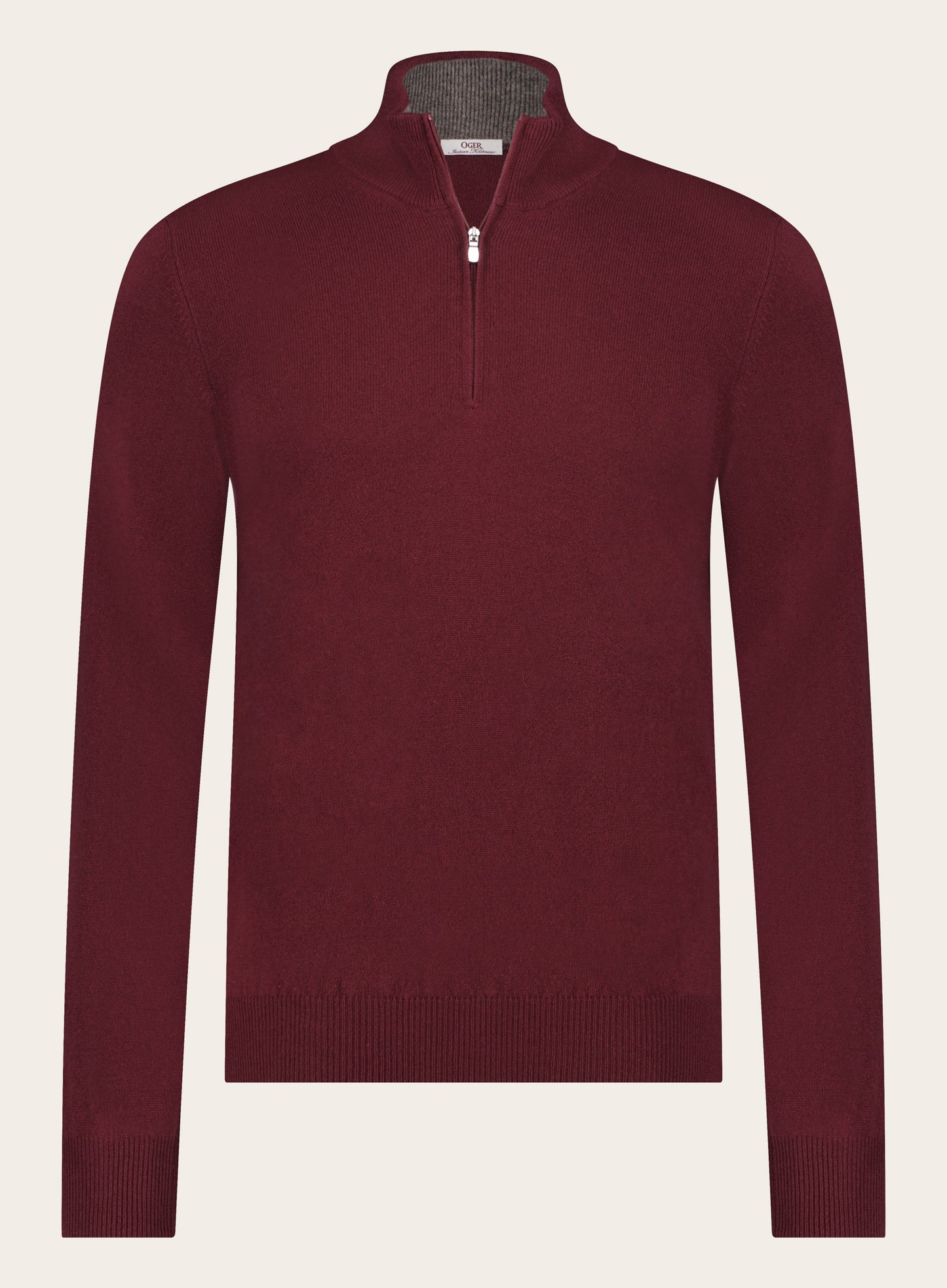 Half-zip van wol en cashmere | Rood