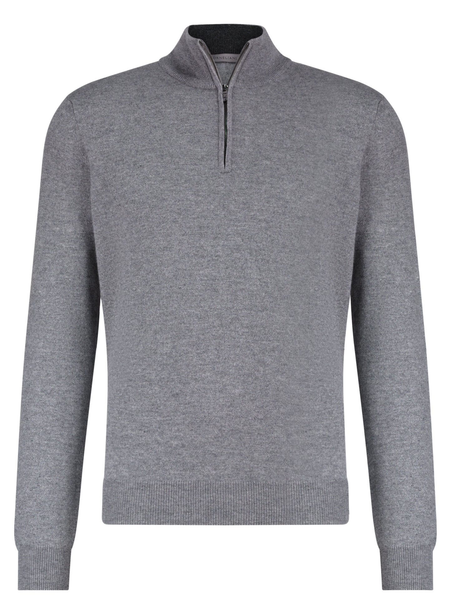 Half-zip vest van wol en cashmere | L.Grijs