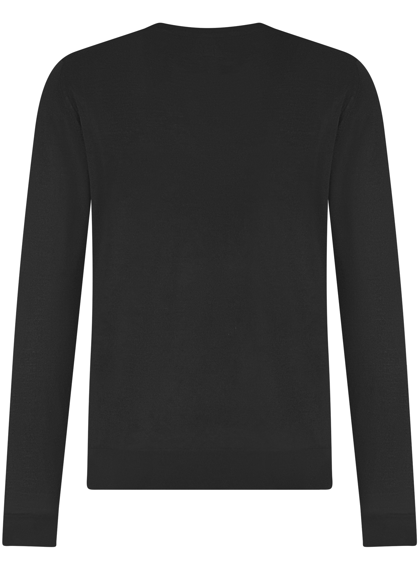 Longsleeve crewneck van cashmere en zijde | Zwart
