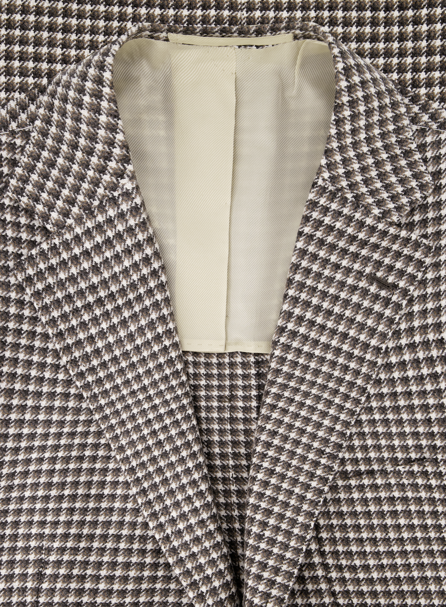 Handgemaakt pied-de-poule jasje van cashmere | FULL_WIDTH | Bruin