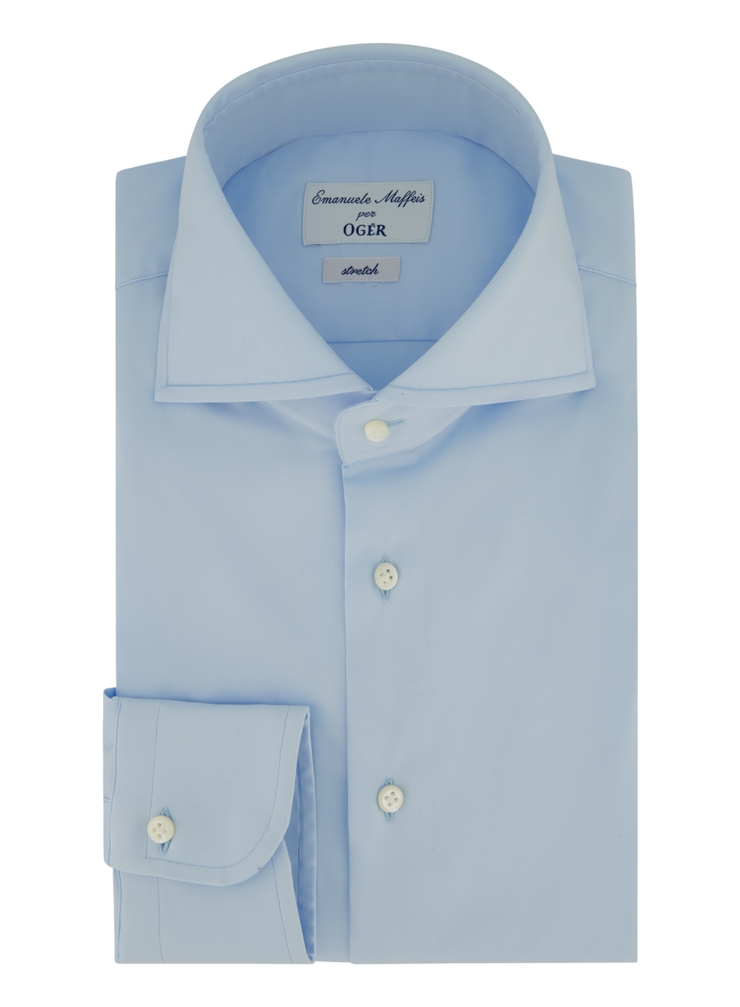 Stretch shirt van katoen | L.Blauw