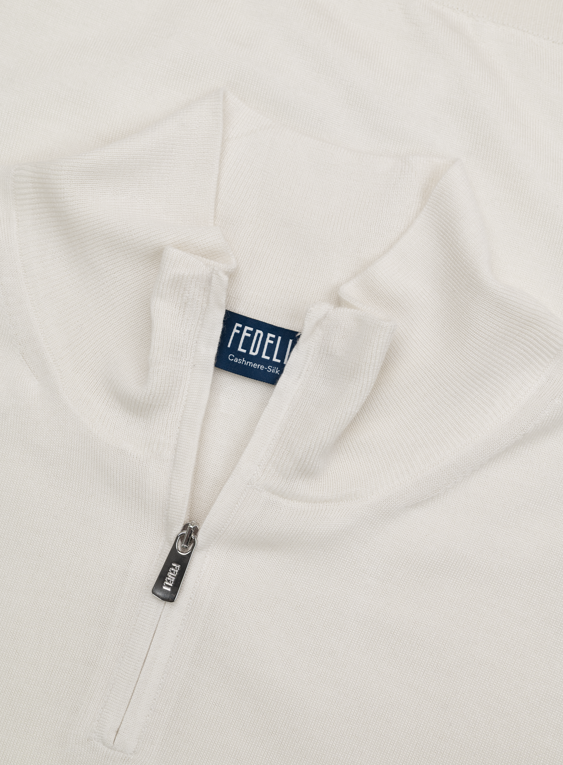 Half-zip vest van cashmere en zijde | FULL_WIDTH | Off-White