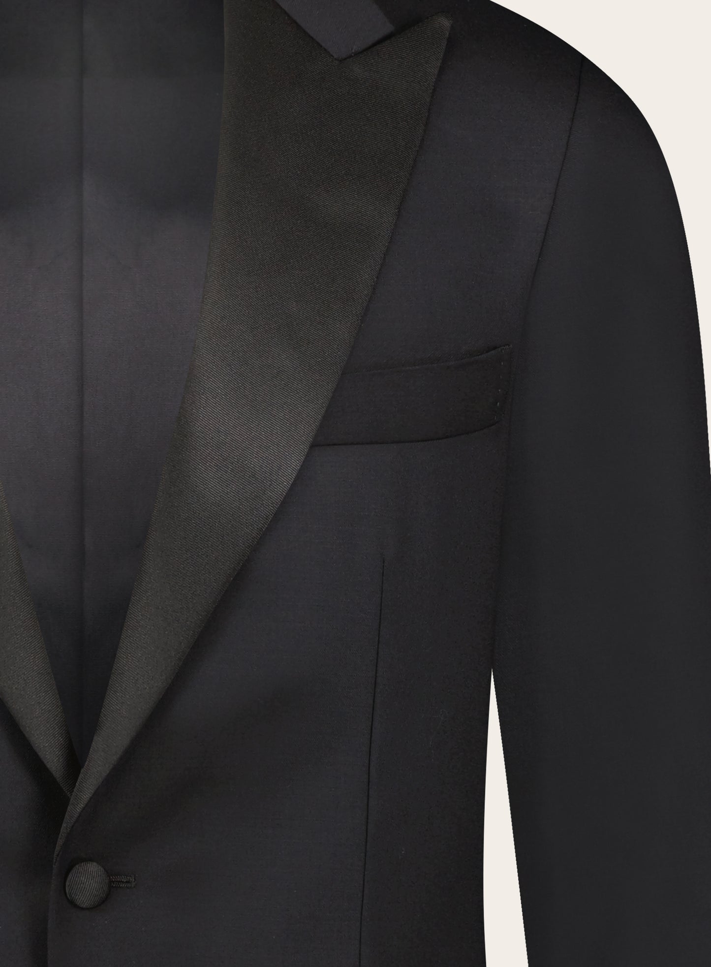 Slim-fit Tuxedo van wol | Zwart