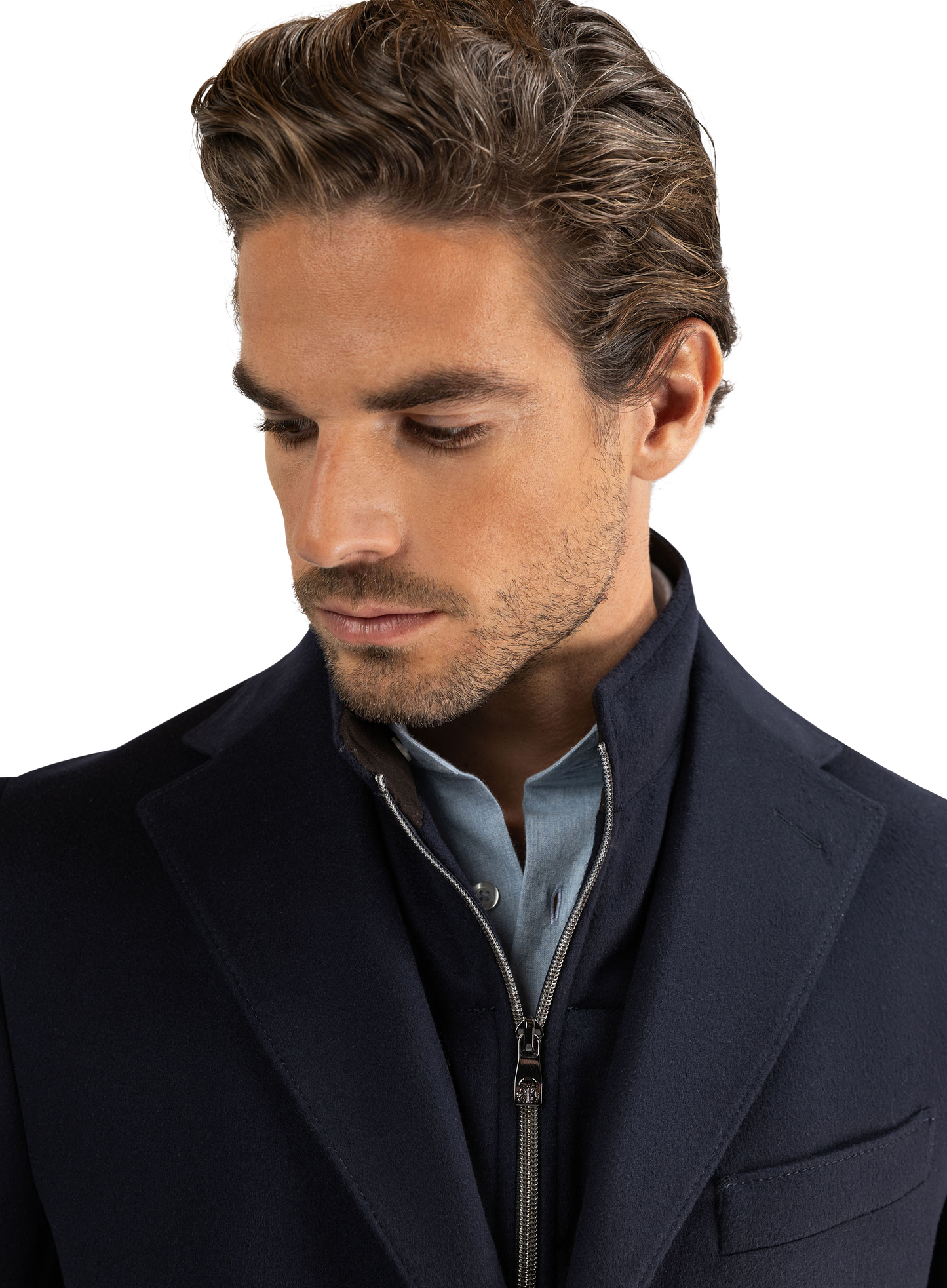 Slim-fit mantel van wol met uitneembaar binnenwerk | FULL_WIDTH | BLUE NAVY