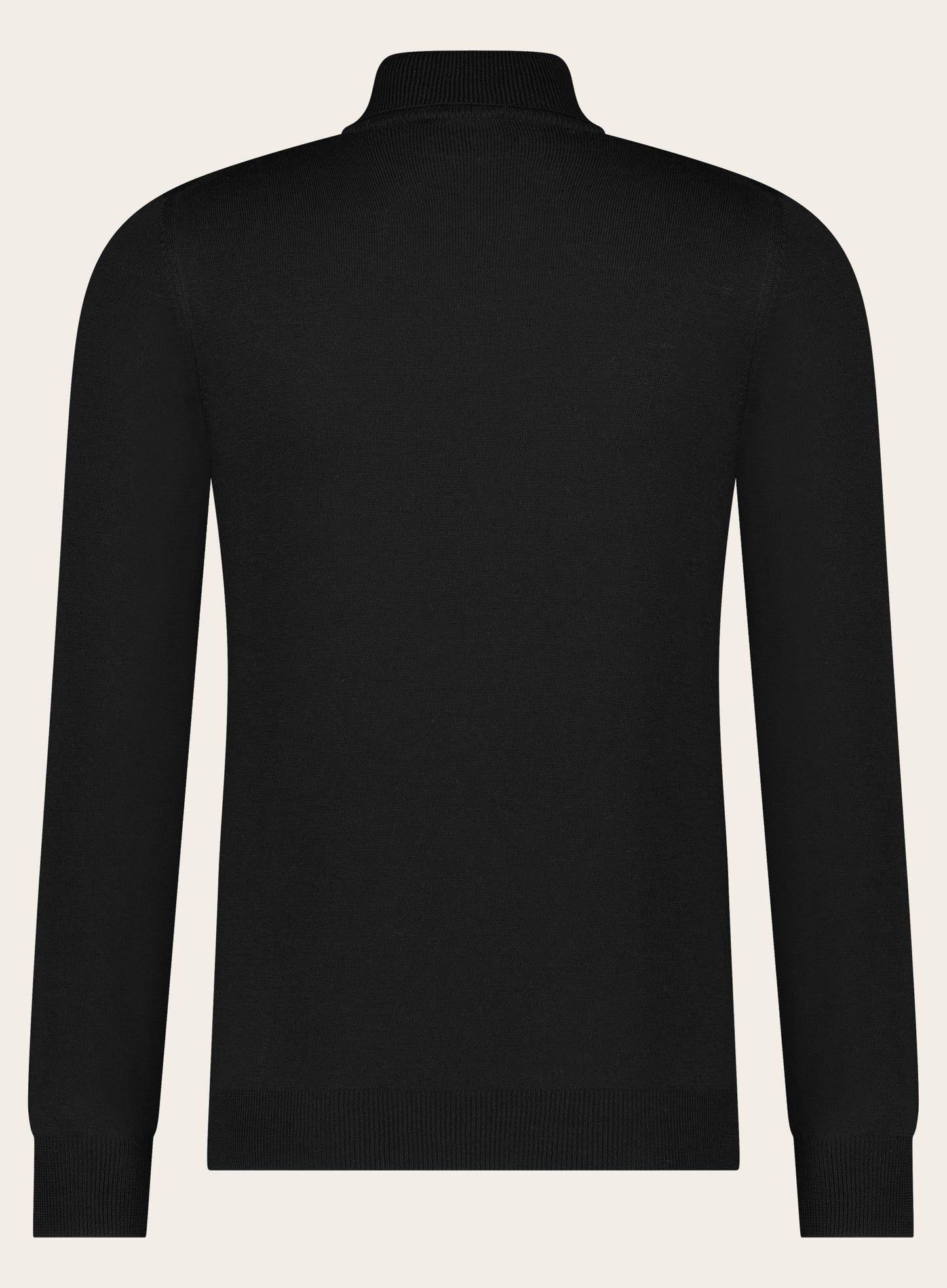 Slim-fit coltrui van wol | Zwart