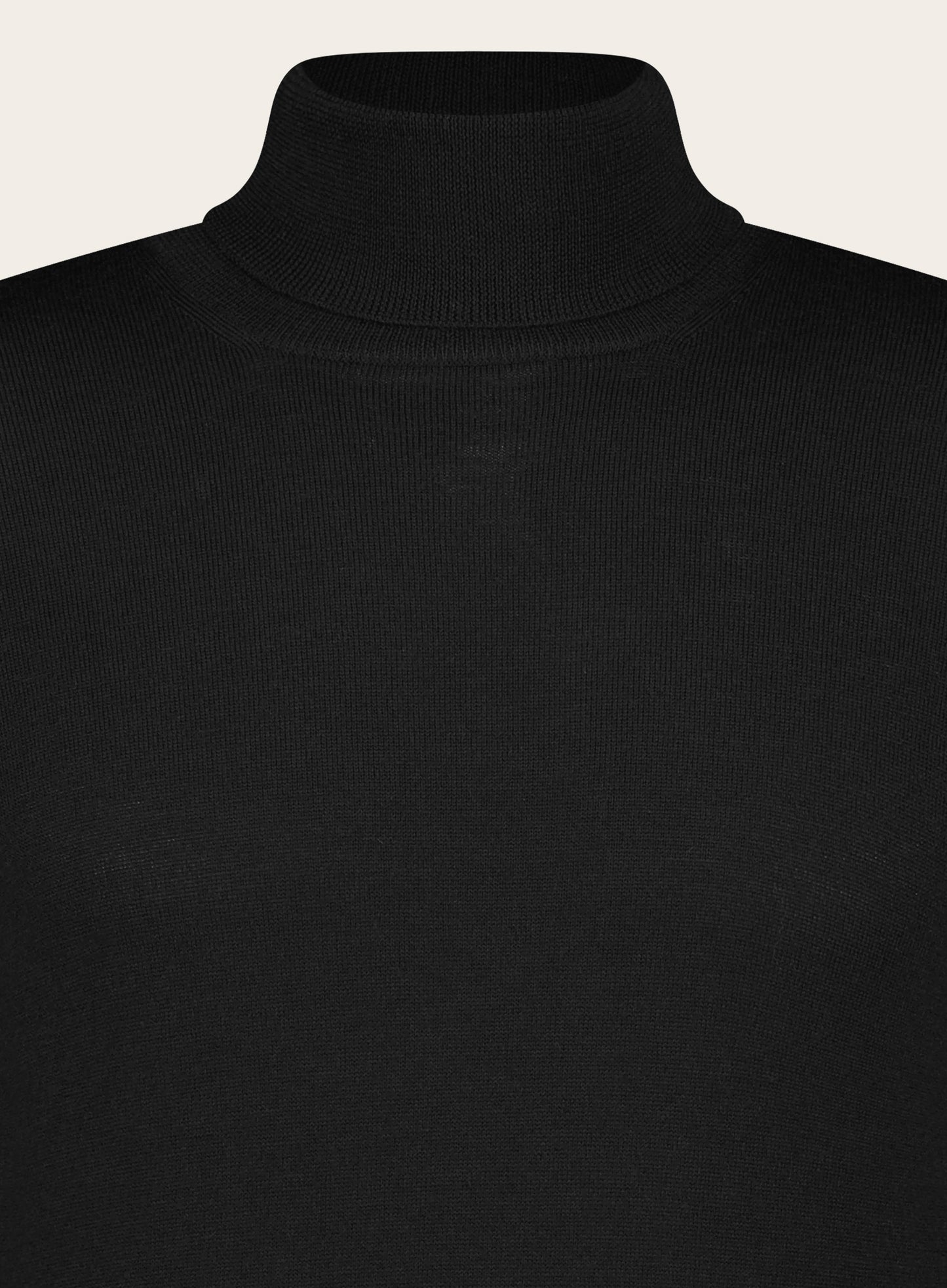 Slim-fit coltrui van wol | Zwart
