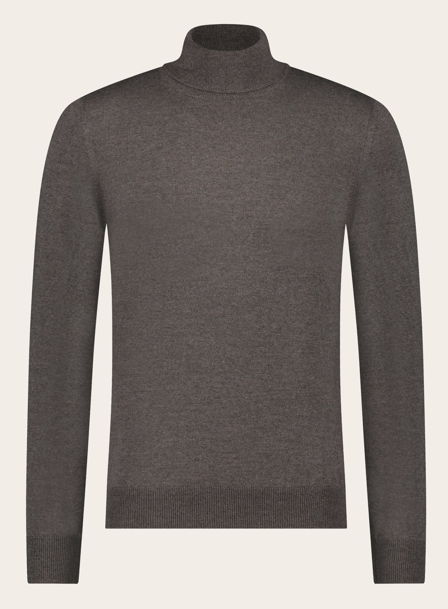 Slim-fit coltrui van wol | TAUPE BRUIN