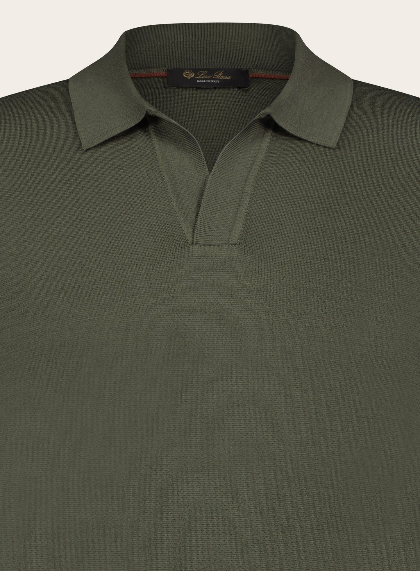 Regular-fit buttonless poloshirt van wol | D.Groen