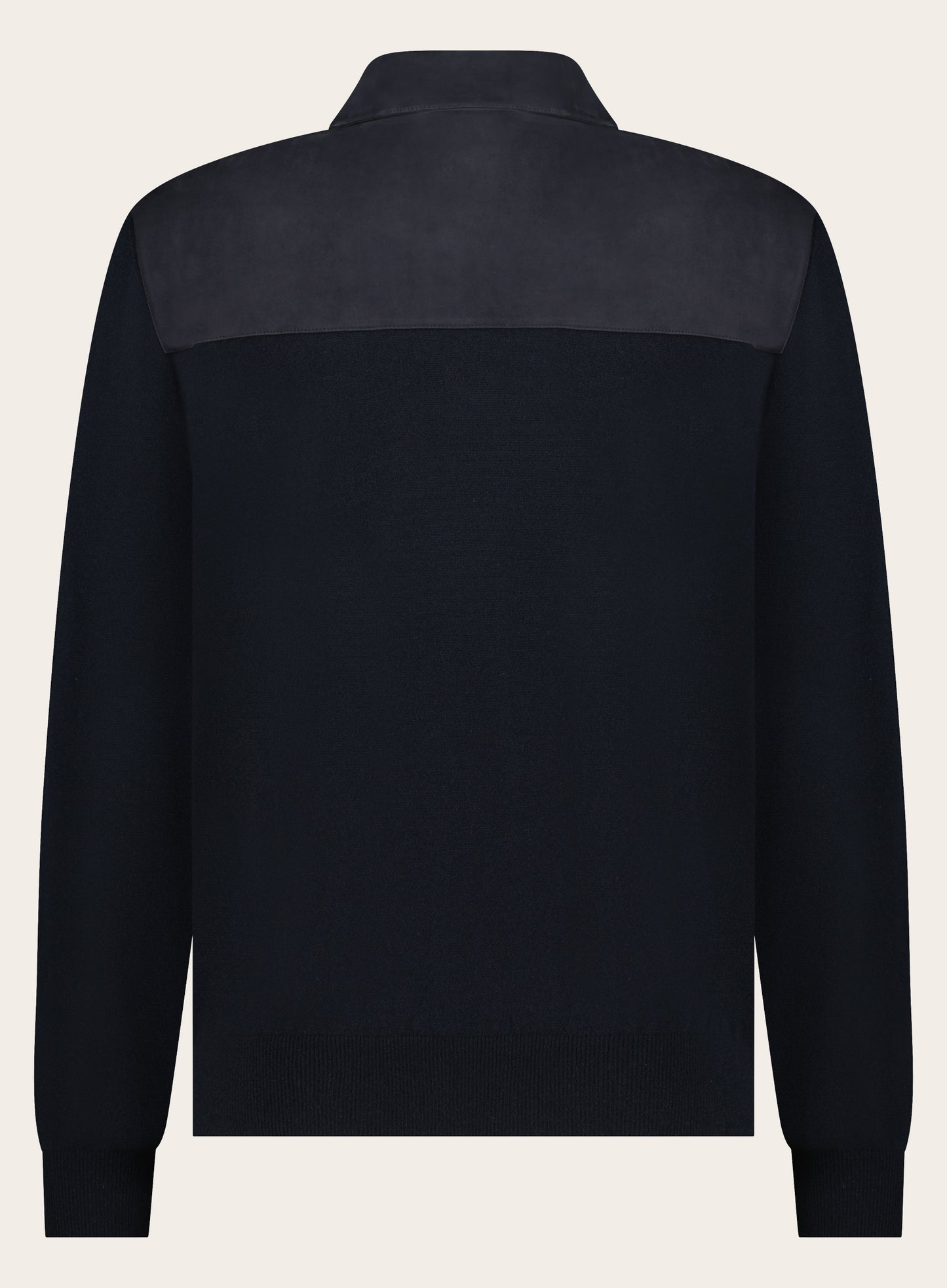 Regular-fit Tacna Cash overshirt van suède en cashmere | BLUE NAVY