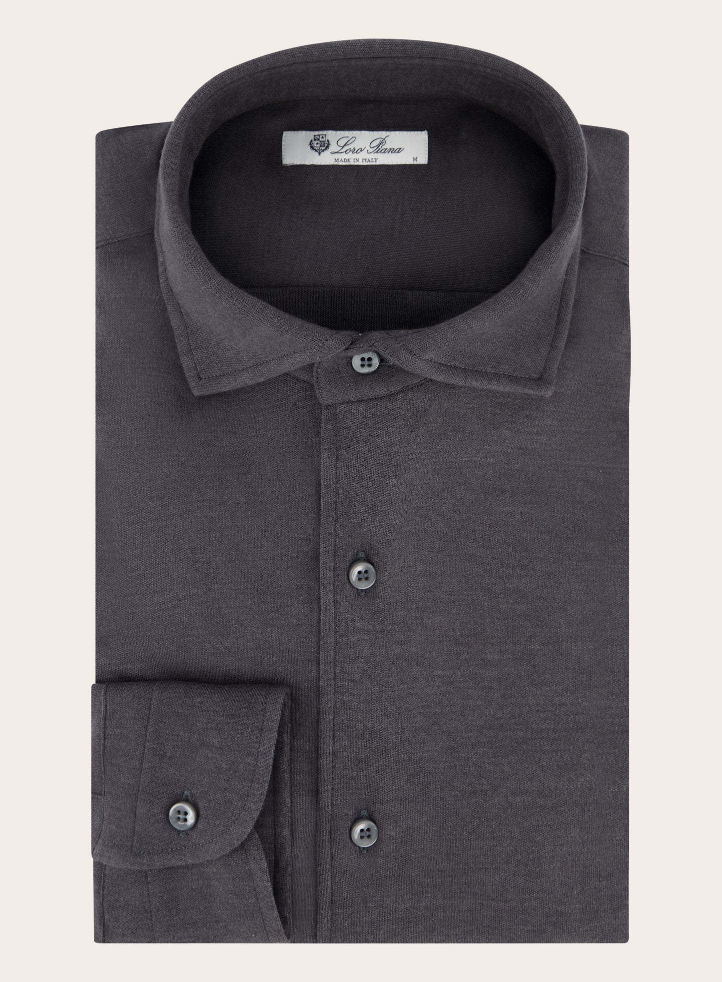 Regular-fit Andrew shirt van cashmere en zijde | Grijs