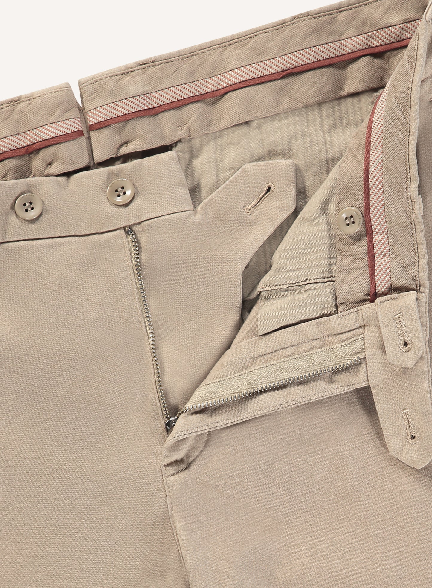 Slim-fit Pantaflat broek van katoen | Beige