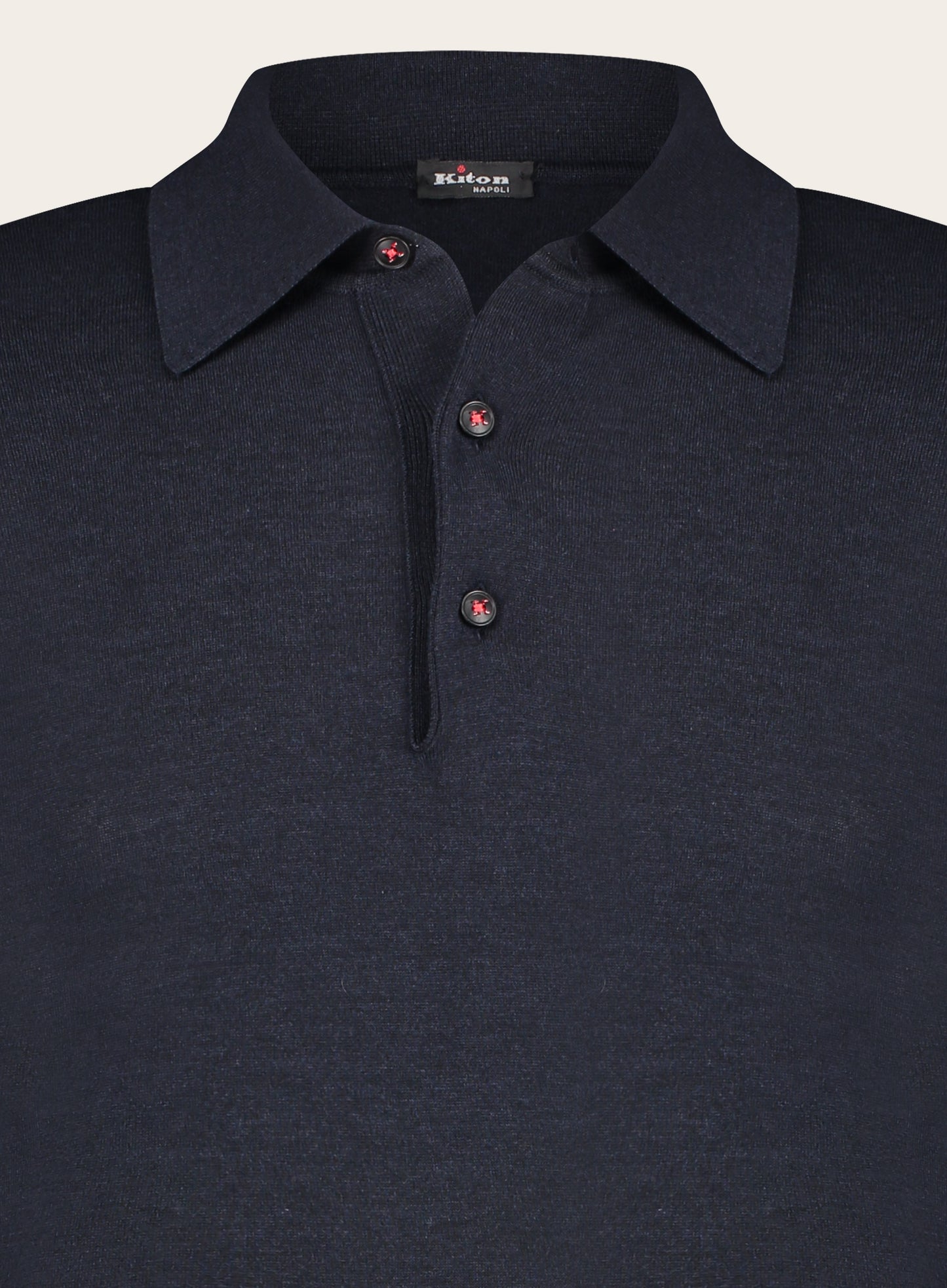 Lange mouwen polo van cashmere | BLUE NAVY