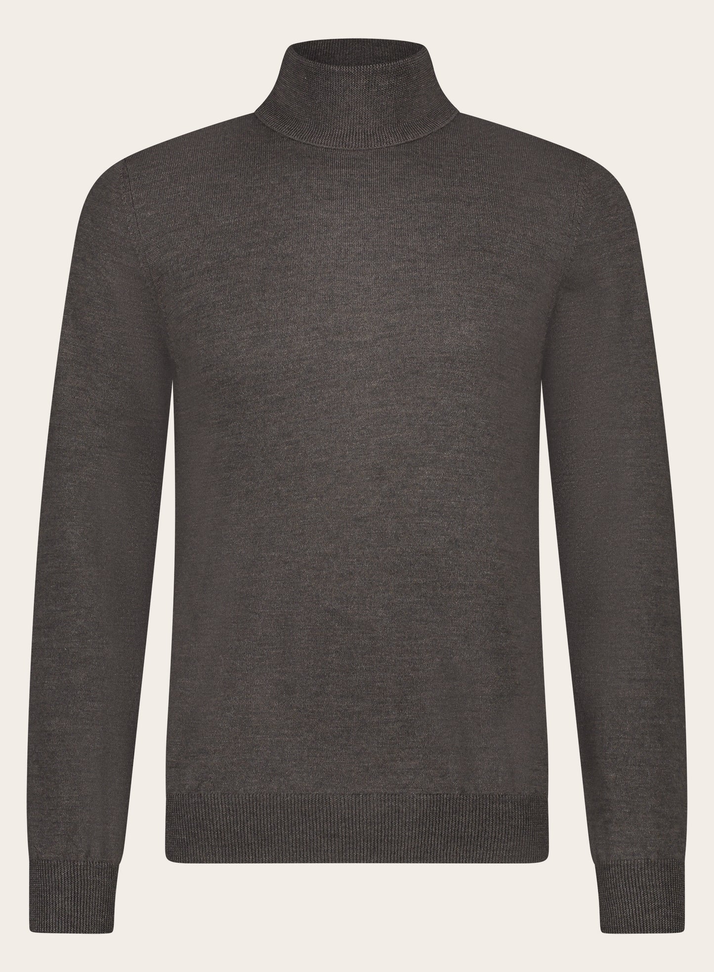 Slim-fit coltrui van wol | Bruin