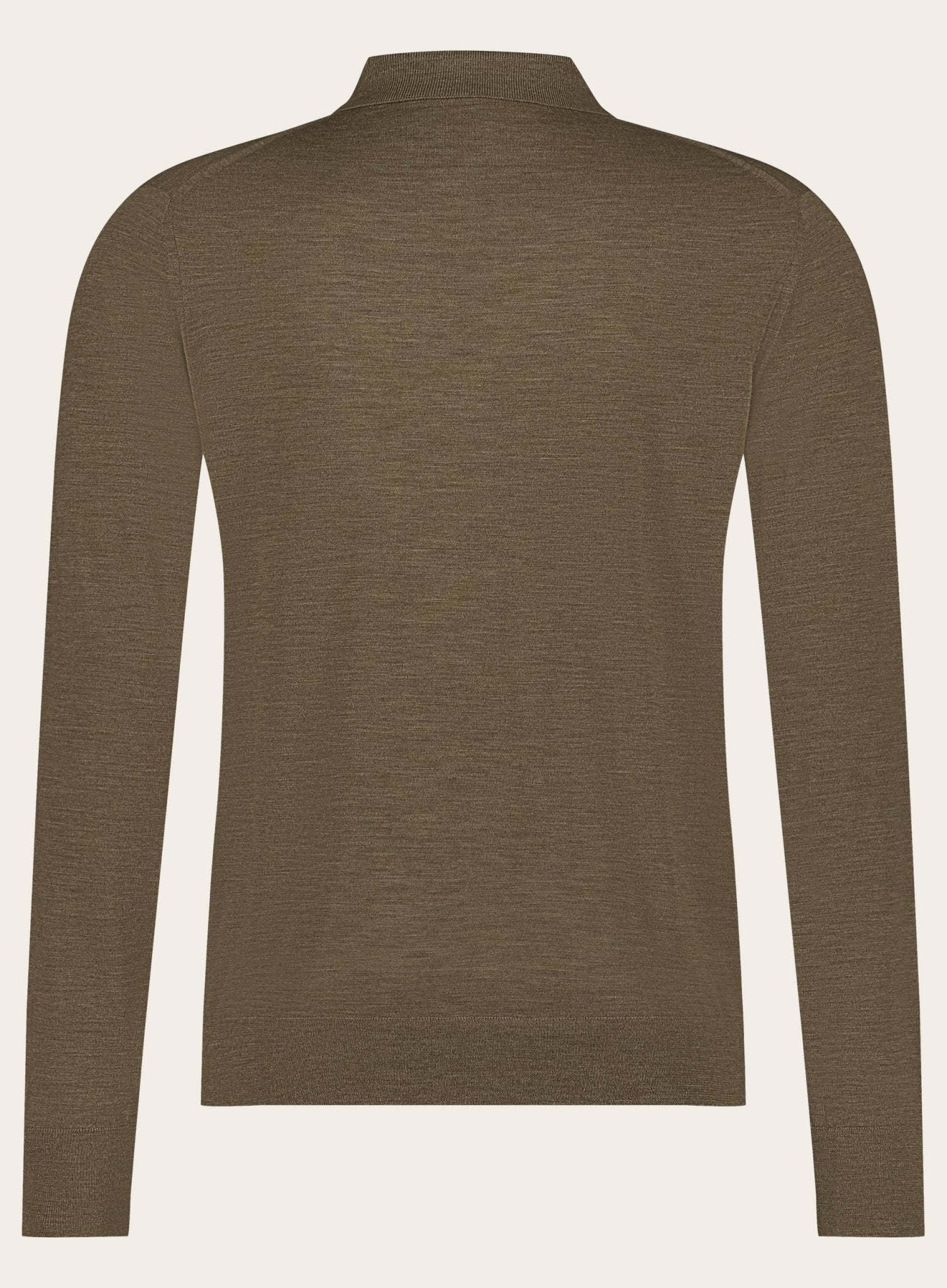 Polo met lange mouwen van wol | TAUPE