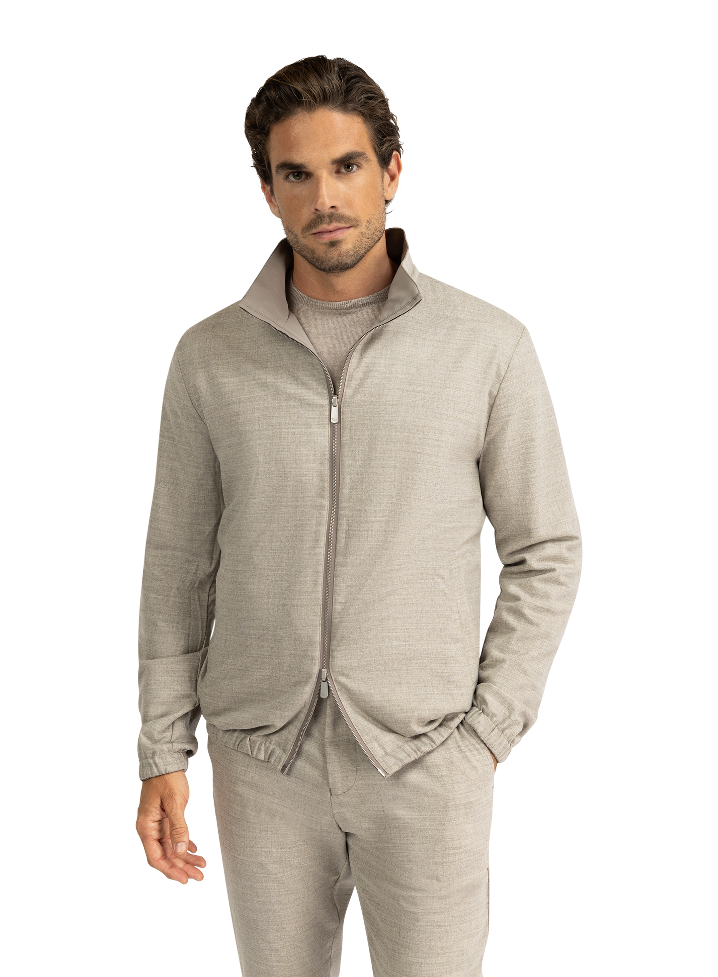 Reversible jack van wol en cashmere | Beige