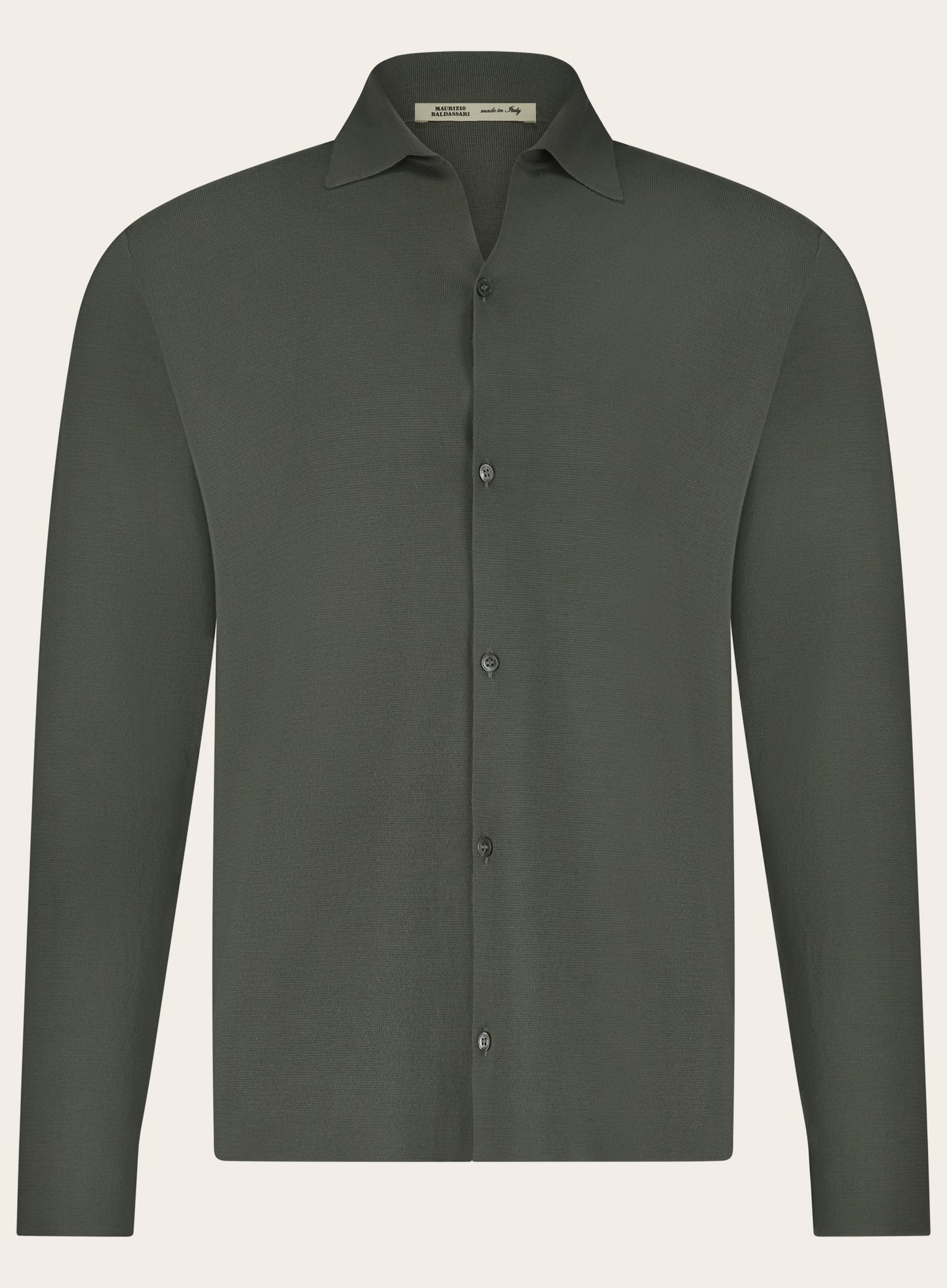 Shirt van virgin wol | Groen