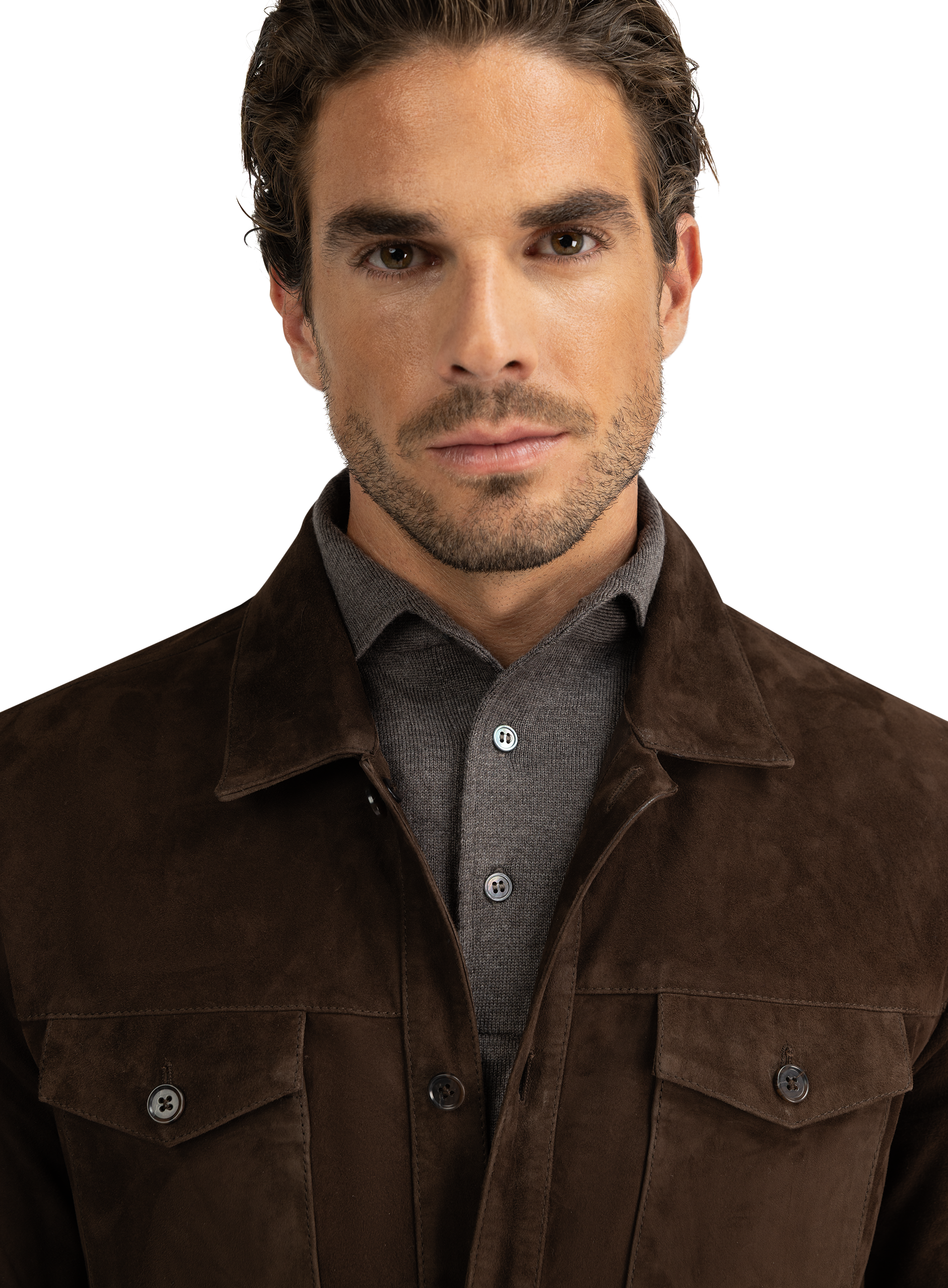 Dex overshirt van suėde | FULL_WIDTH | D.Bruin