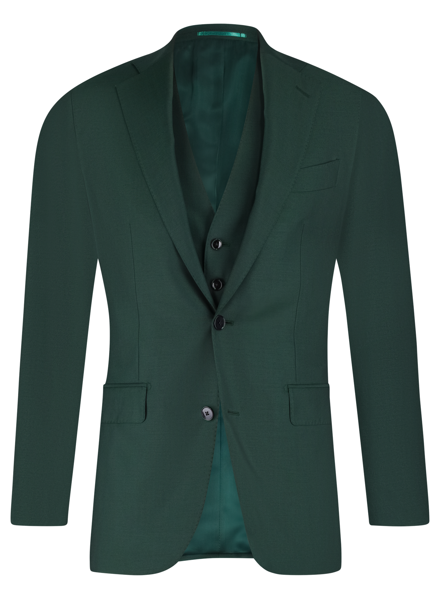Driedelig pak van wol | Groen