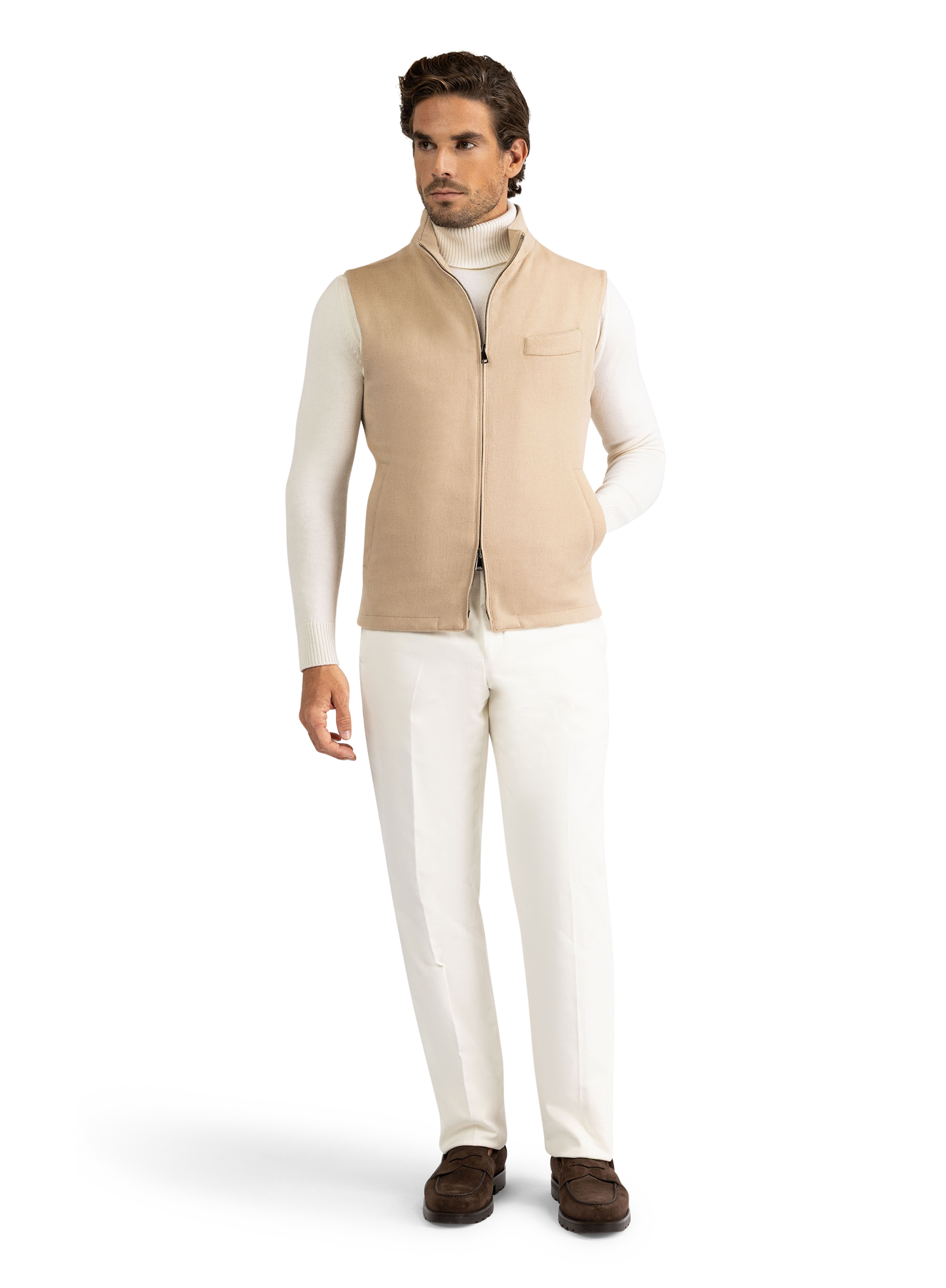 Bodywarmer van kameelhaar | Beige