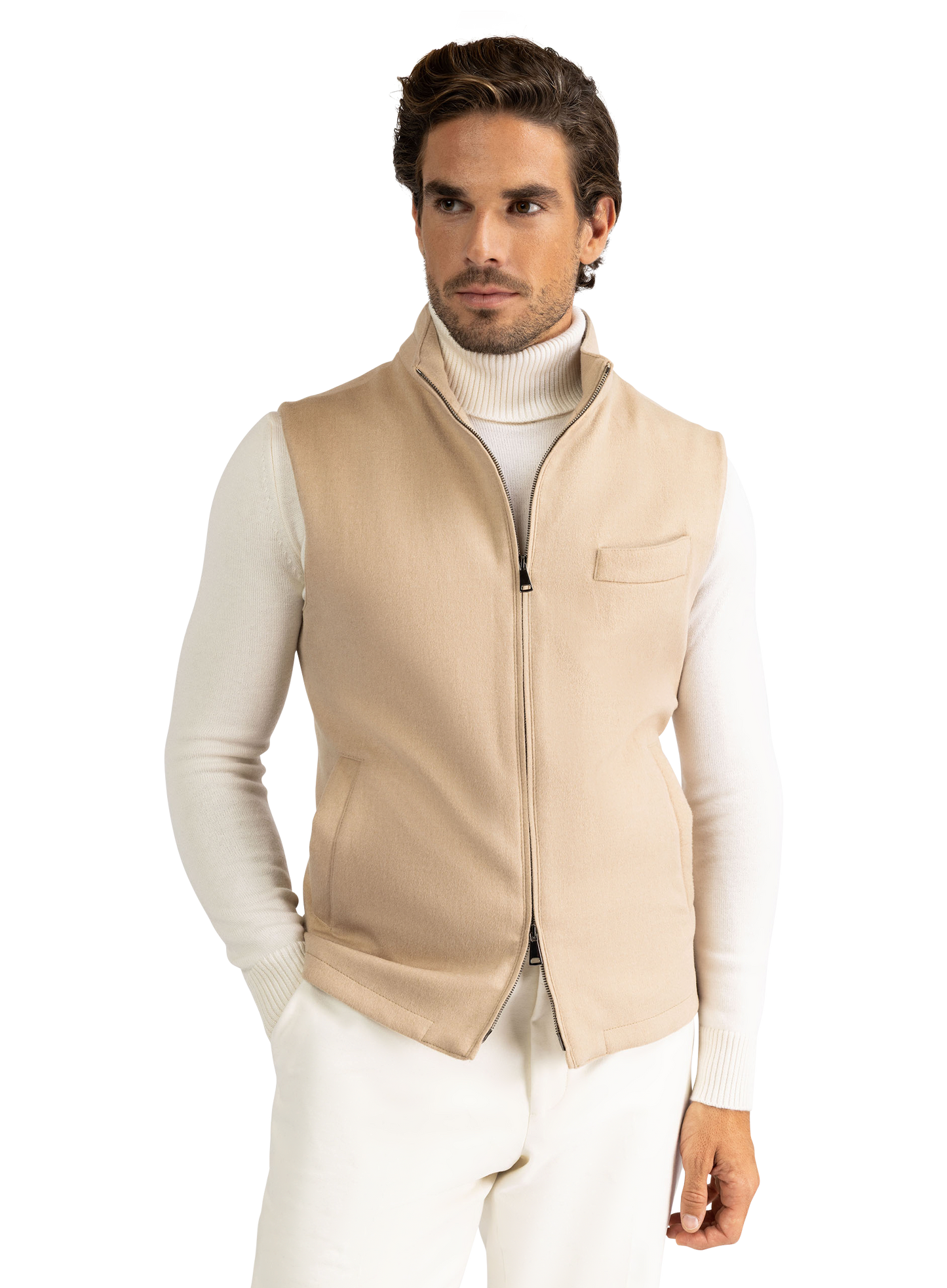 Bodywarmer van kameelhaar | Beige