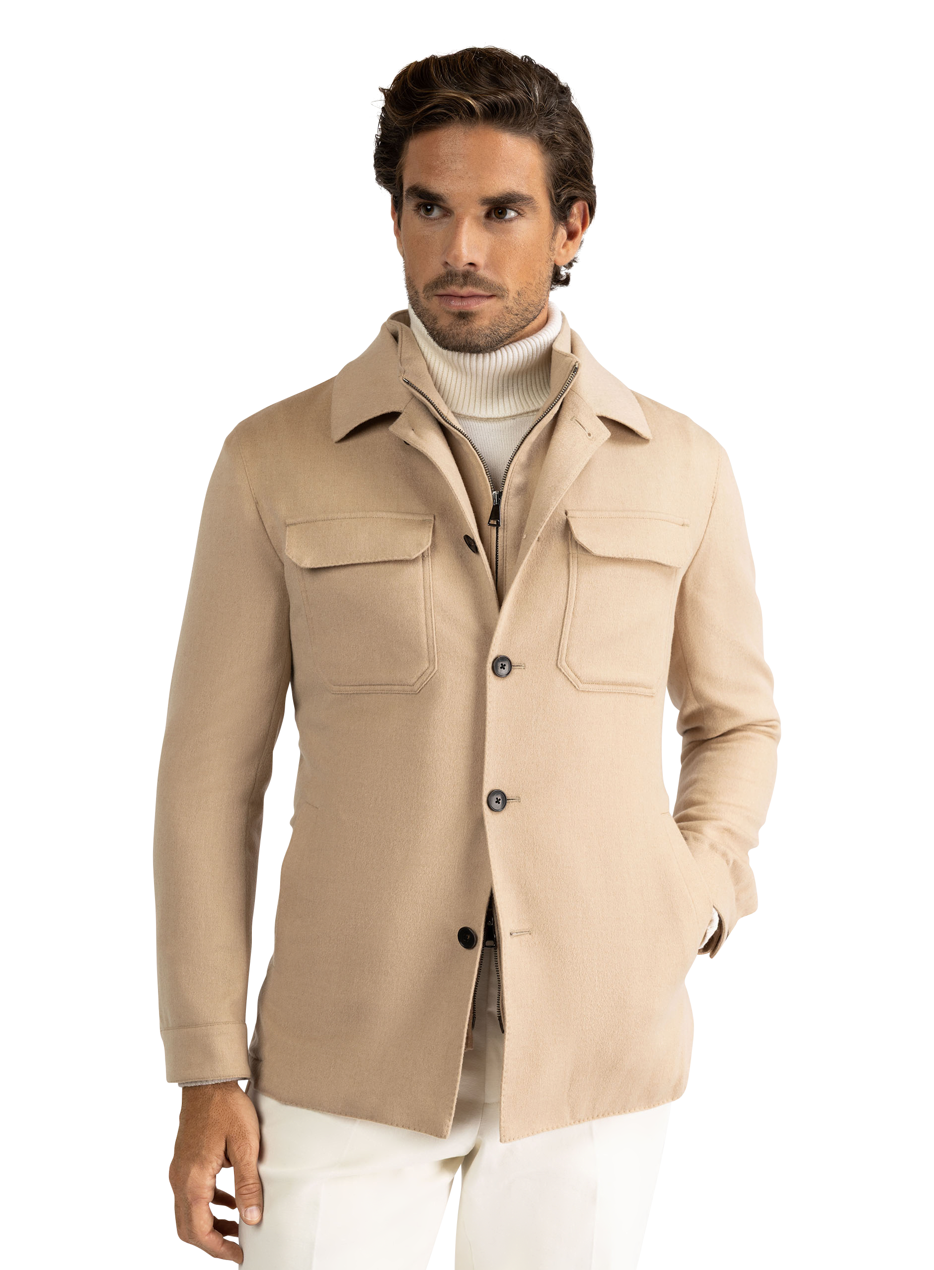 Overshirt van kameelhaar | Beige