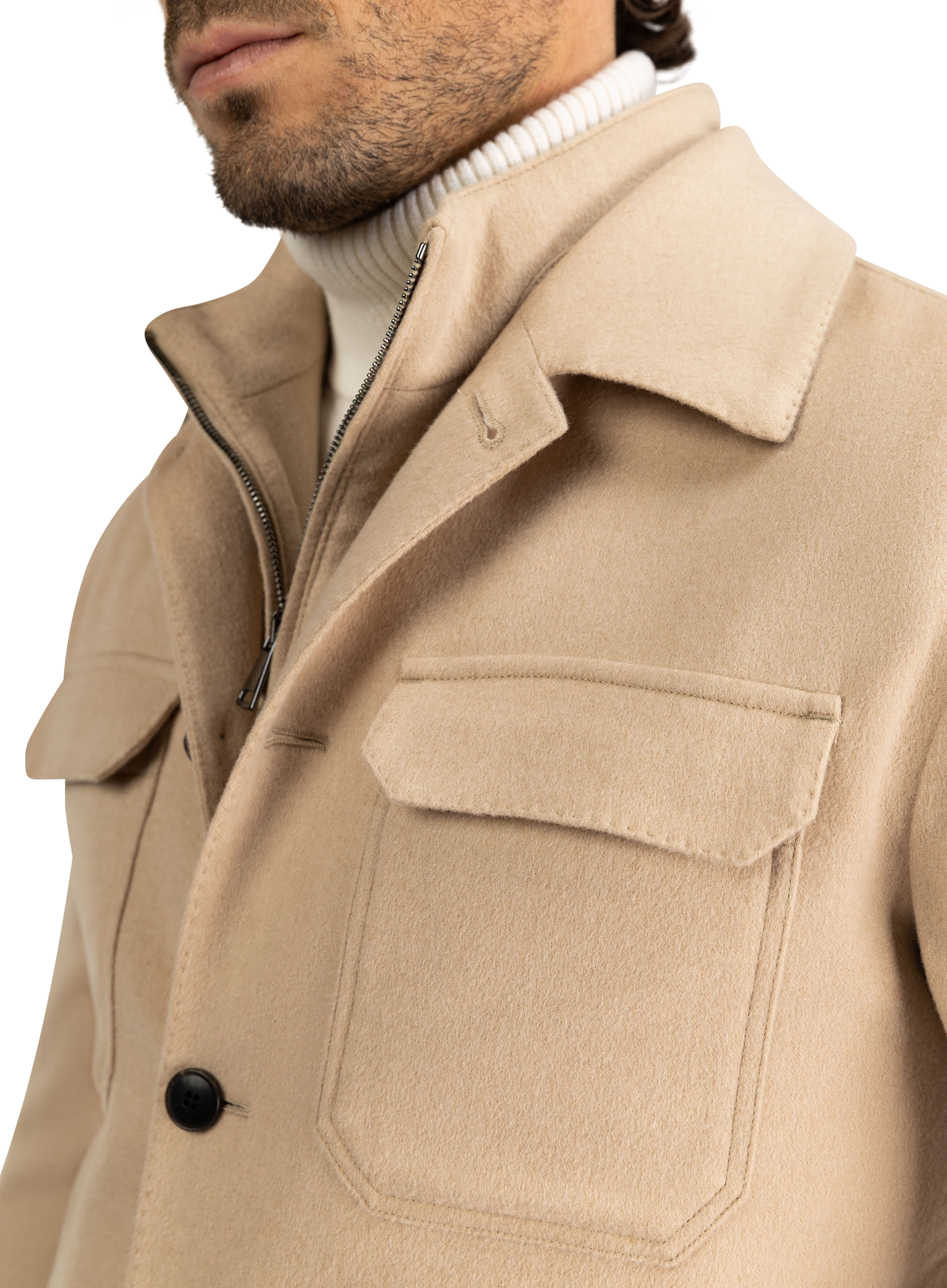 Overshirt van kameelhaar | Beige