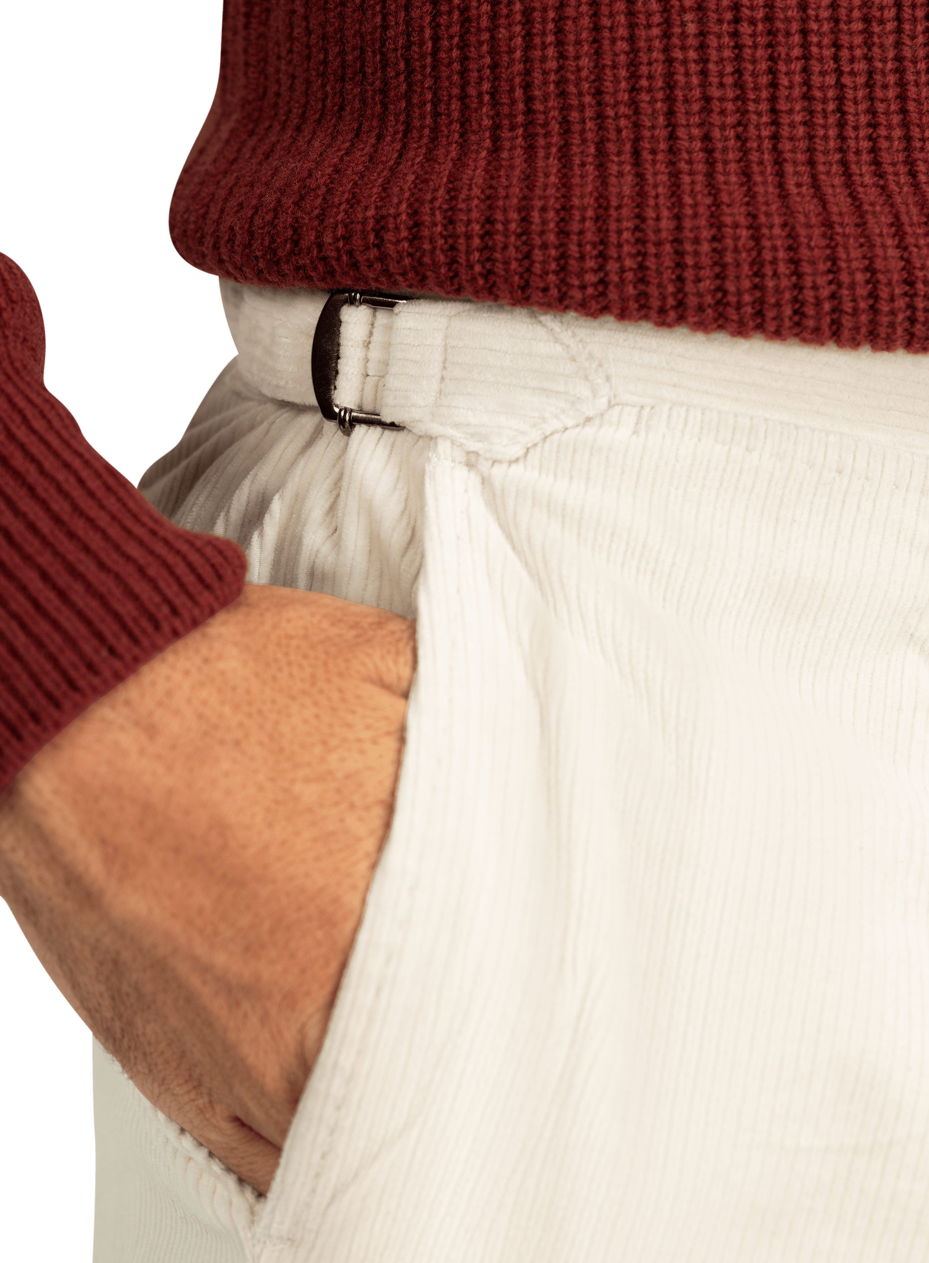 Corduroy pantalon van katoen | FULL_WIDTH | Wit