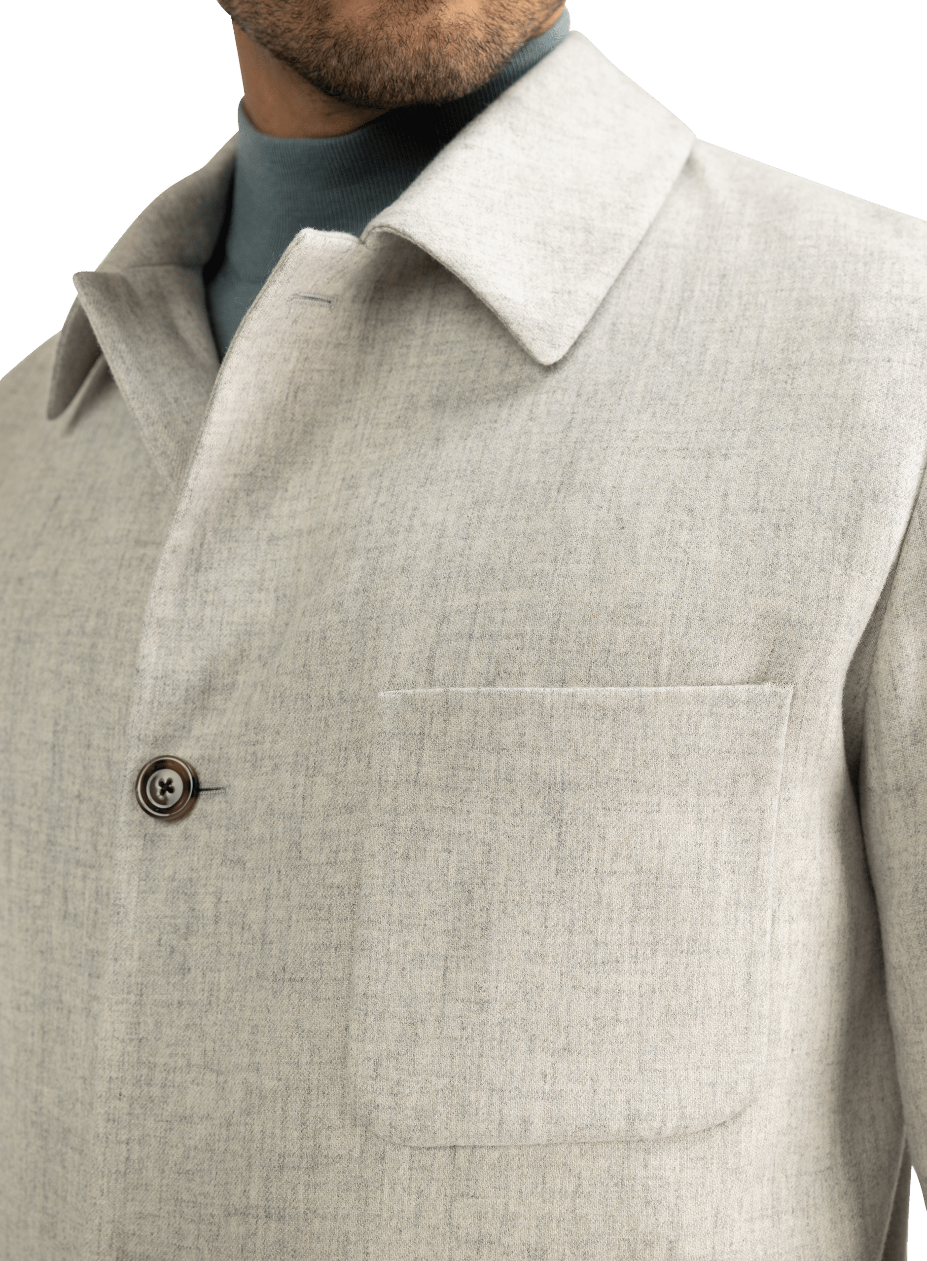Overshirt van wol en cashmere | FULL-WIDTH | L.Grijs